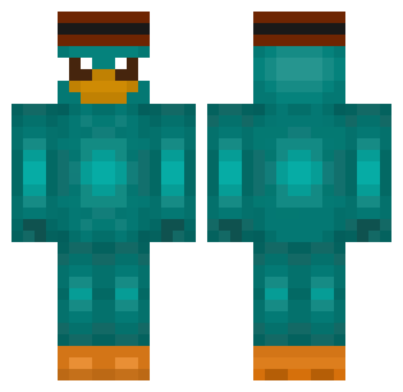Kerkope Minecraft skin, front and back view