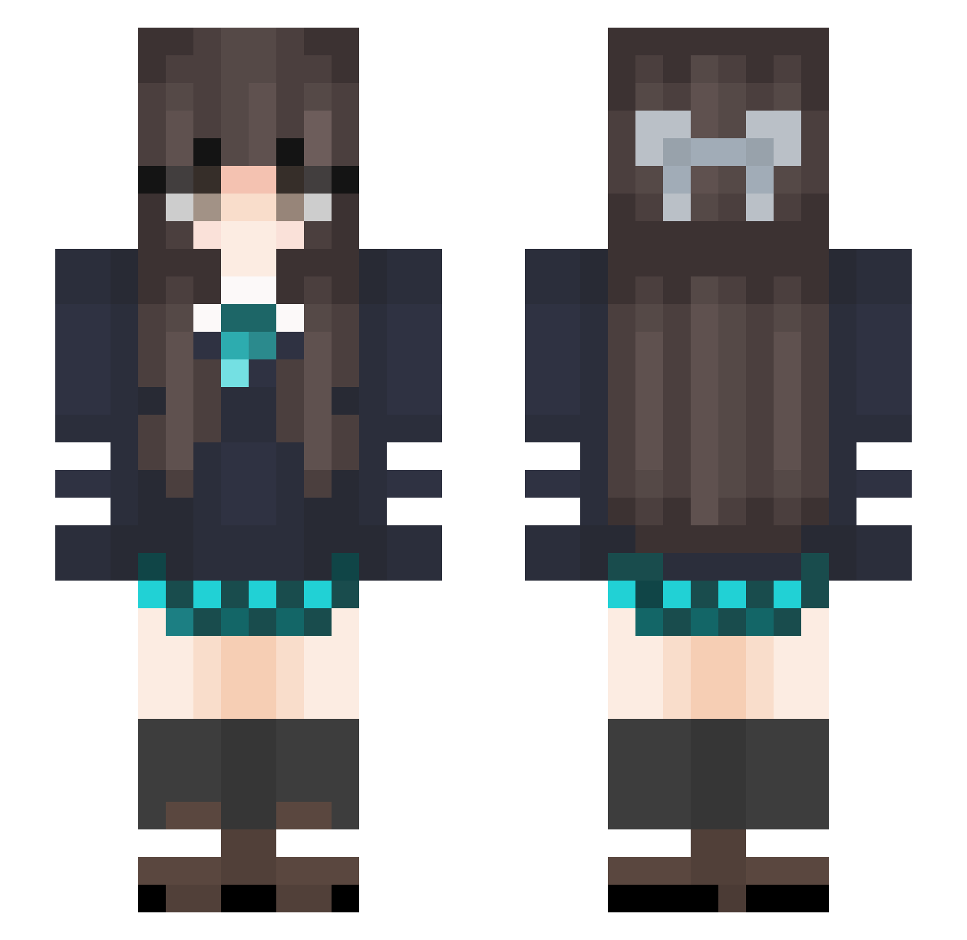 sleepynight9 Minecraft skin, front and back view