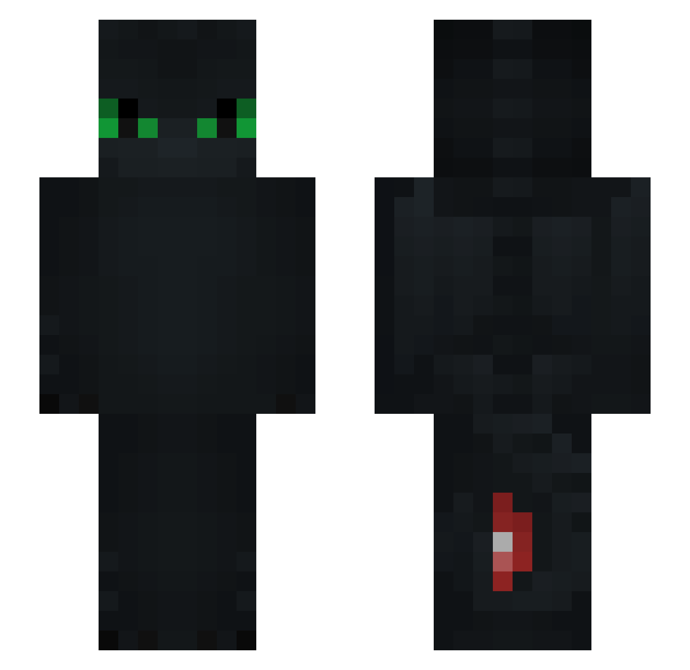 BLUESOLIS Minecraft skin, front and back view