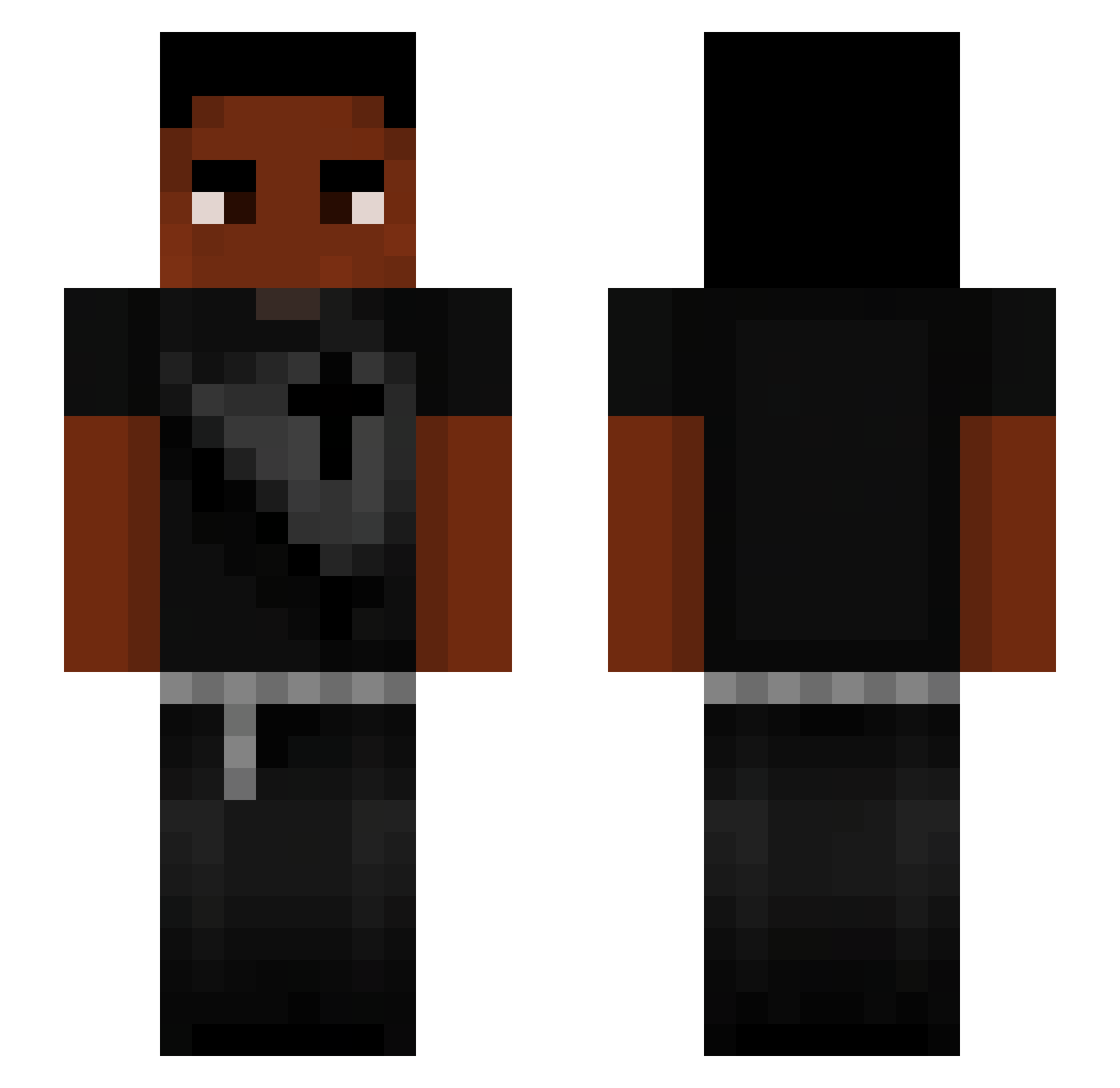SemiDeity Minecraft skin, front and back view