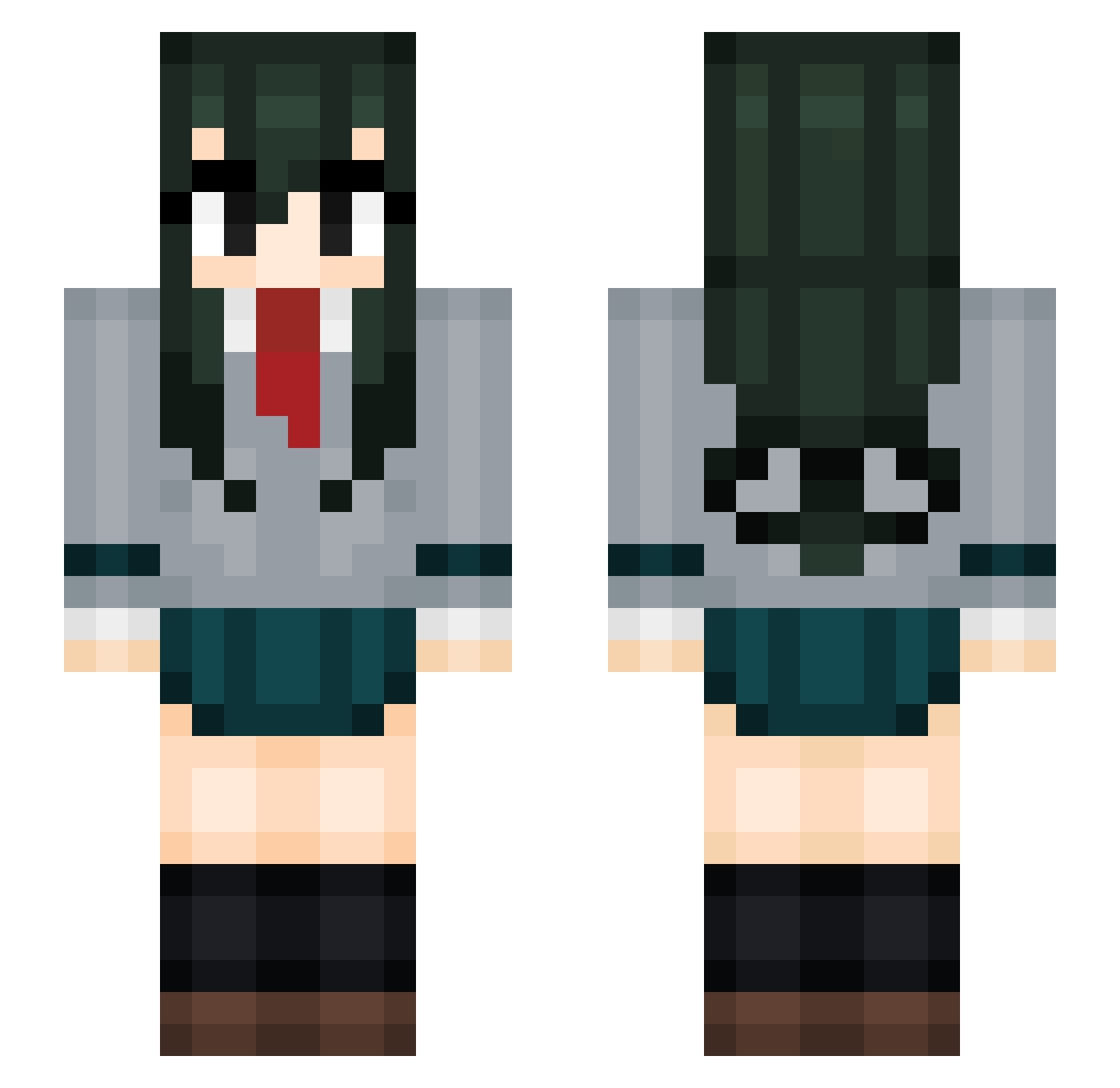 ImLii Minecraft skin, front and back view