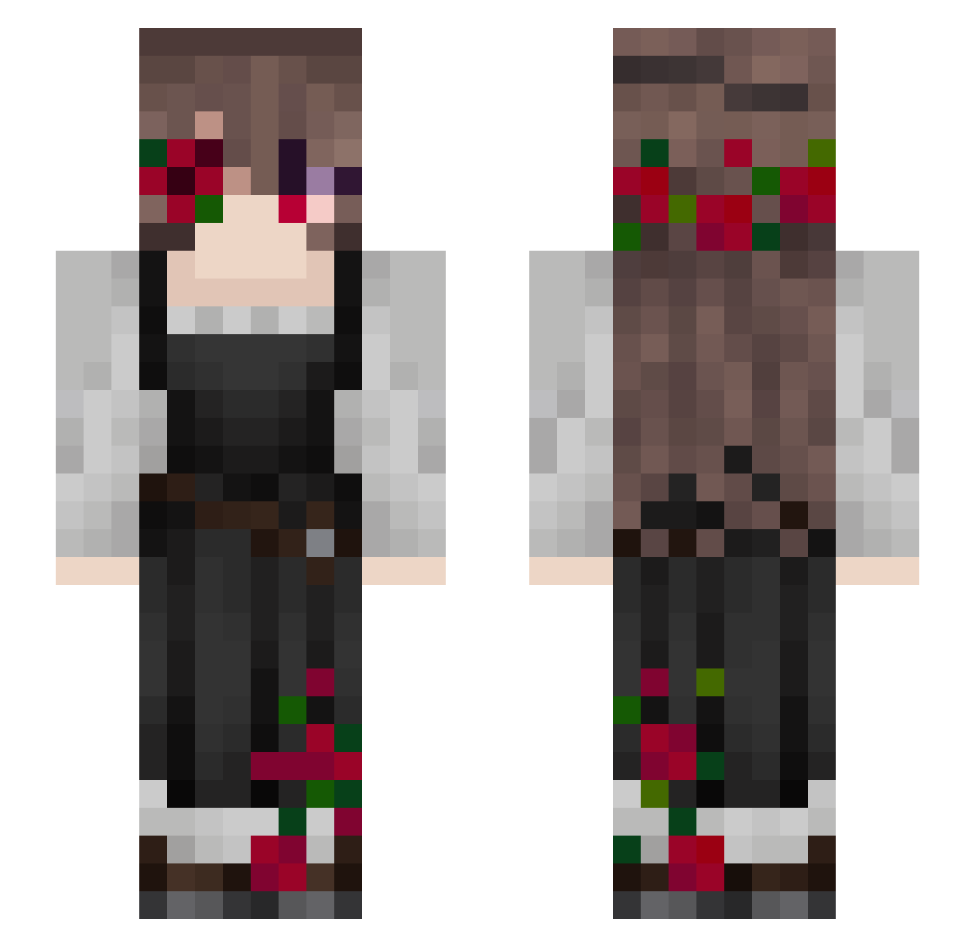 RoseMorningStar Minecraft skin, front and back view