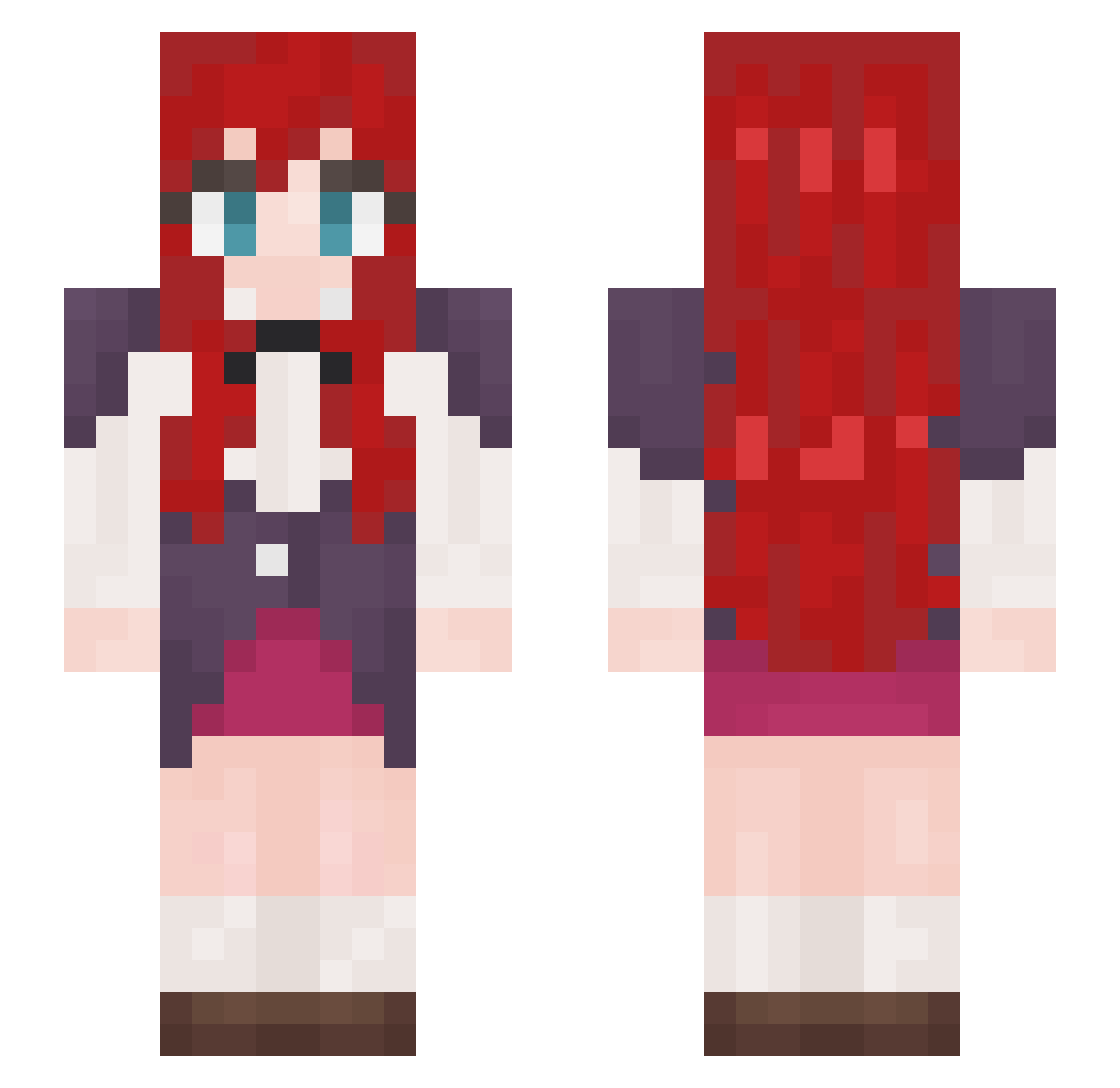 rigidify Minecraft skin, front and back view