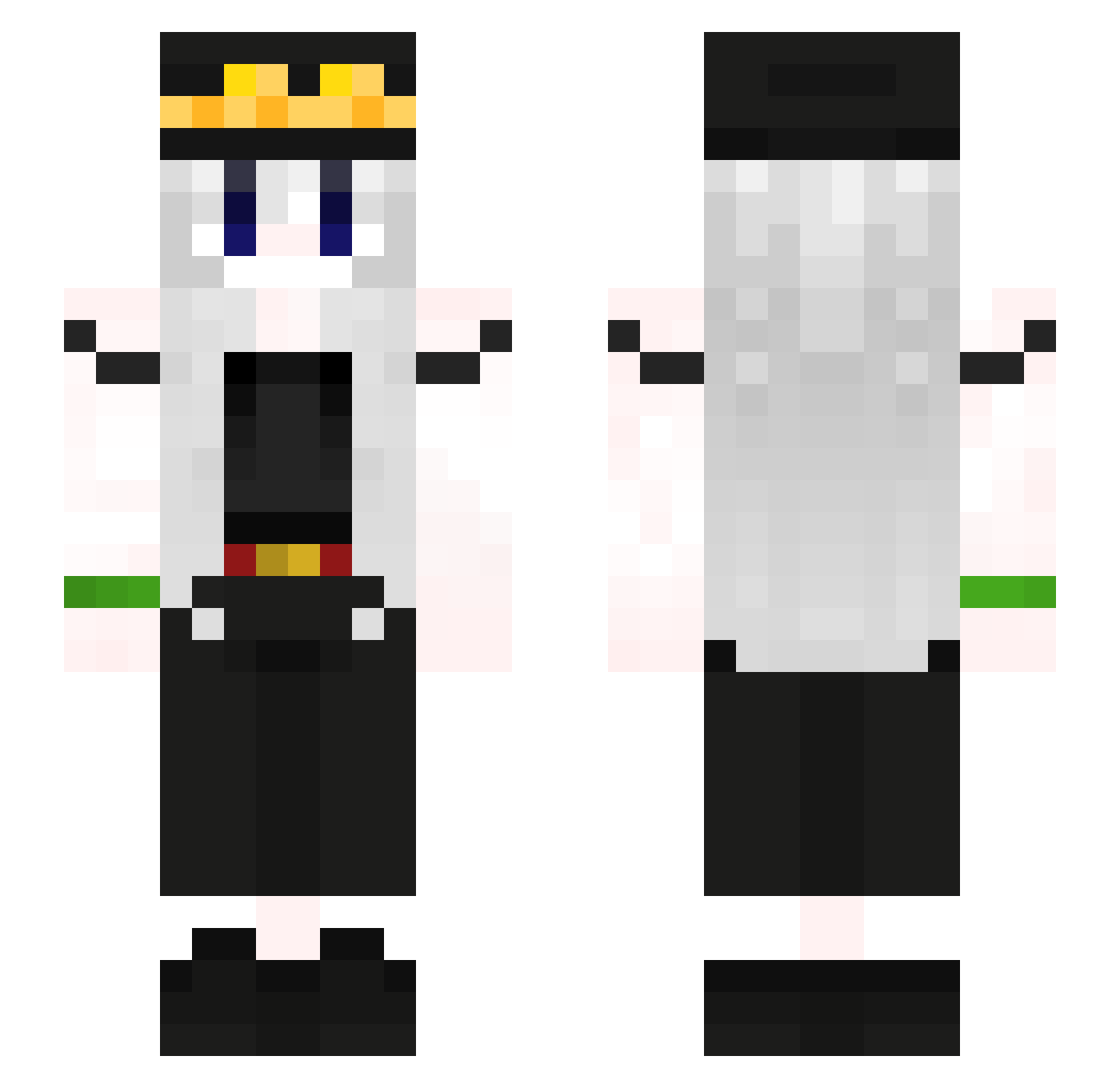 Myudomine Minecraft skin, front and back view
