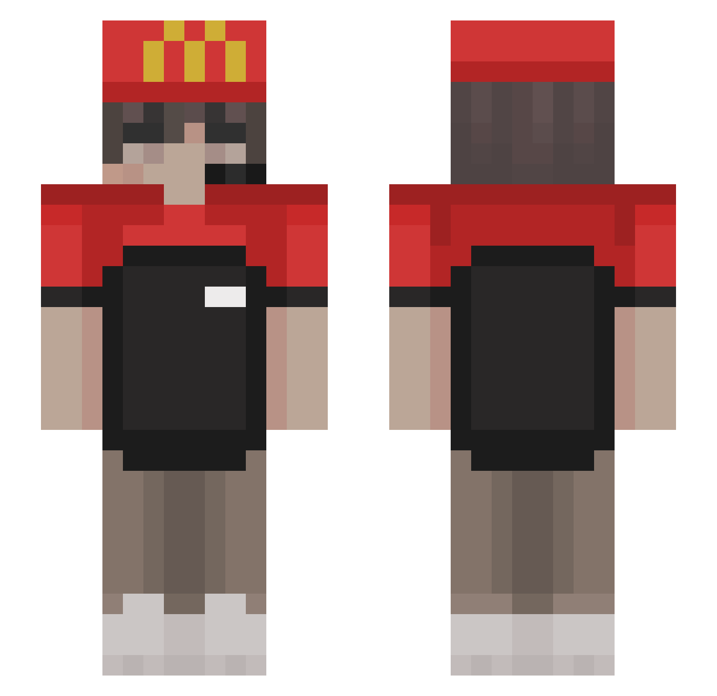 JebbediahFinkle Minecraft skin, front and back view