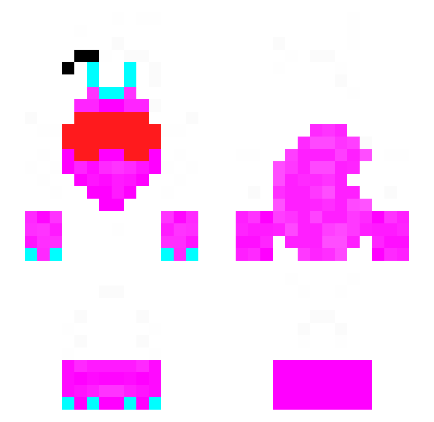 Primzy Minecraft skin, front and back view