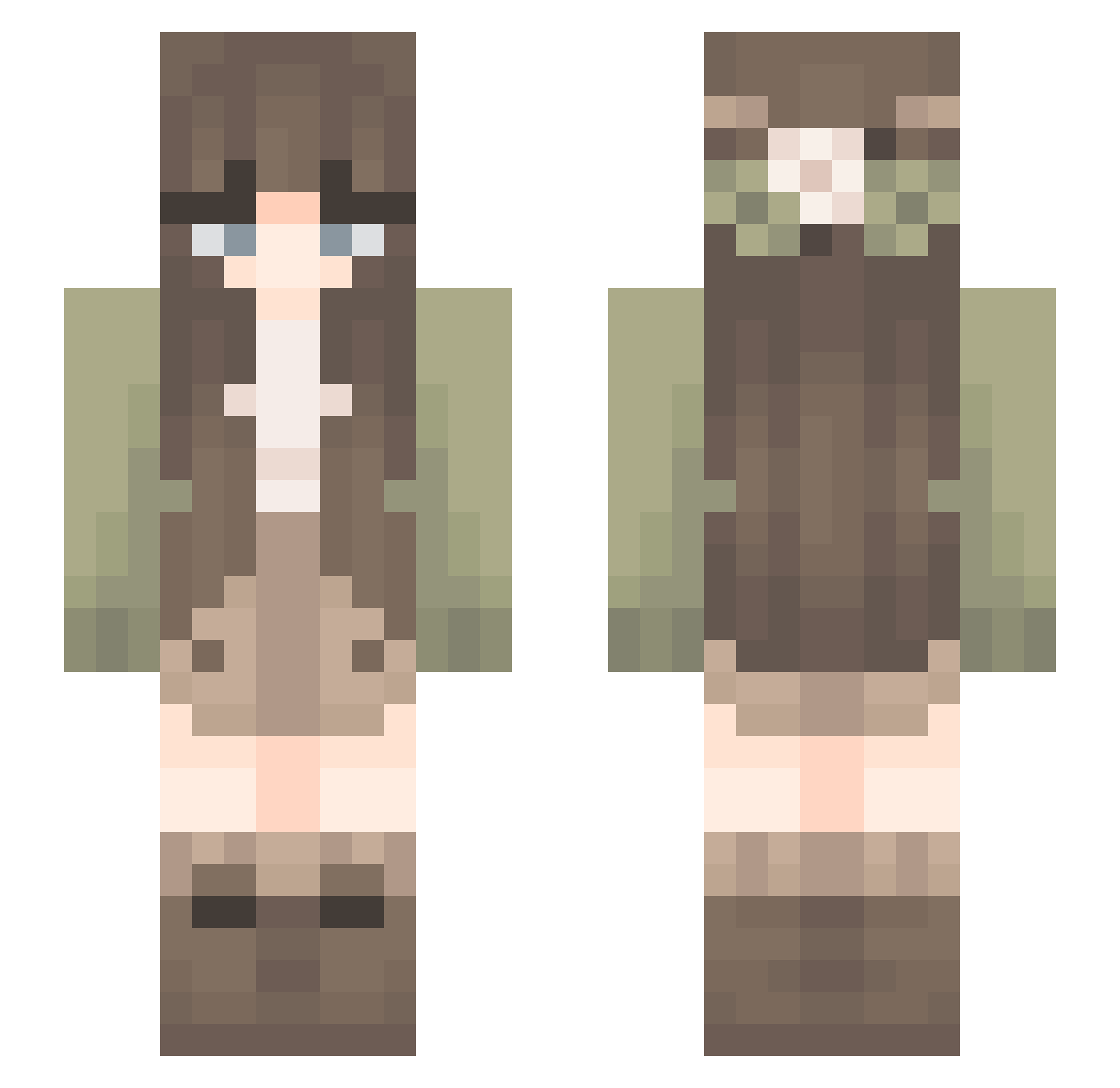 eydie Minecraft skin, front and back view