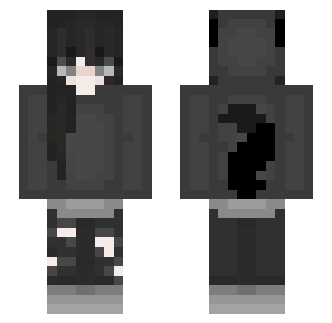 DeviantHannah Minecraft skin, front and back view