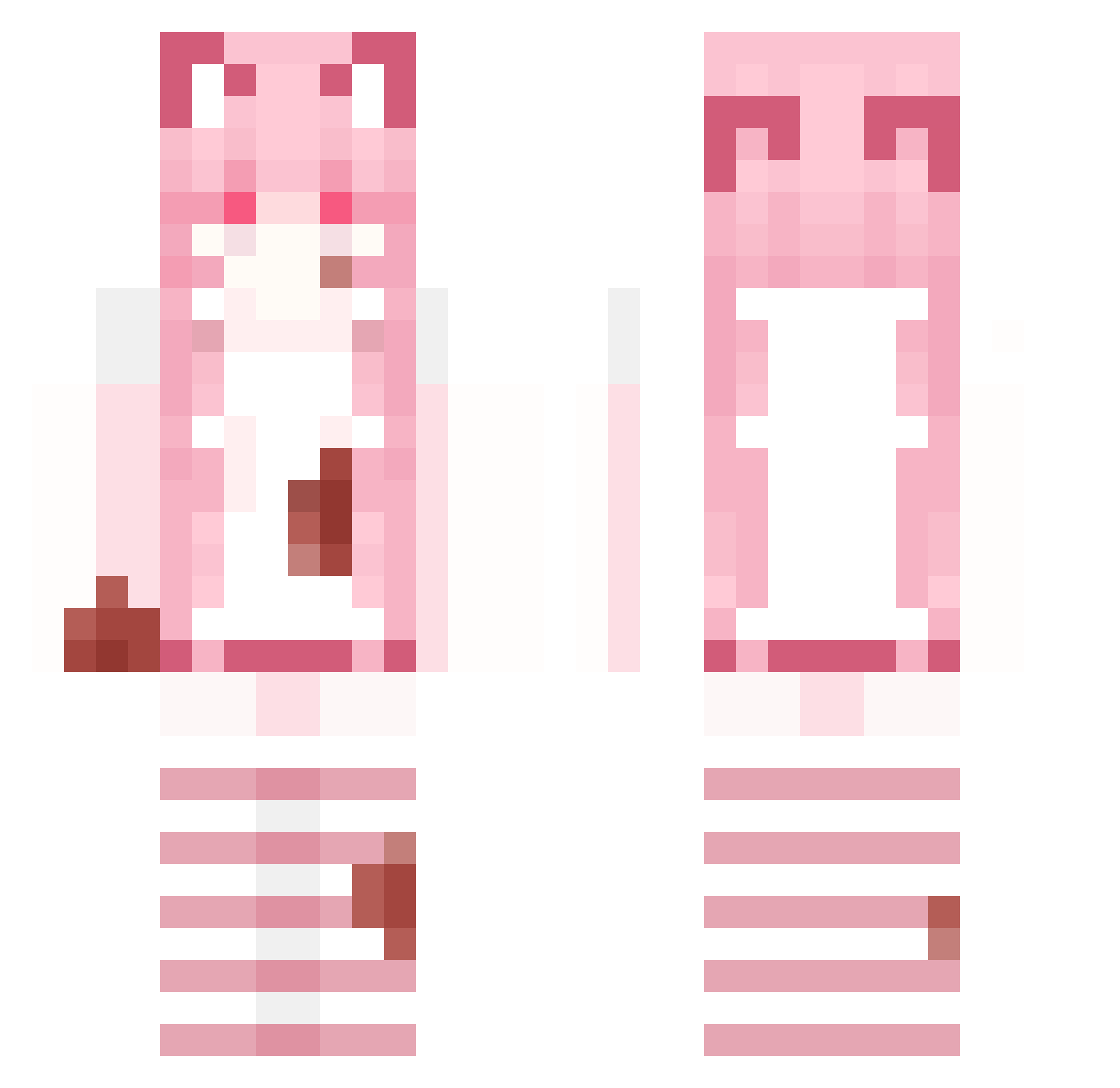 oouka Minecraft skin, front and back view