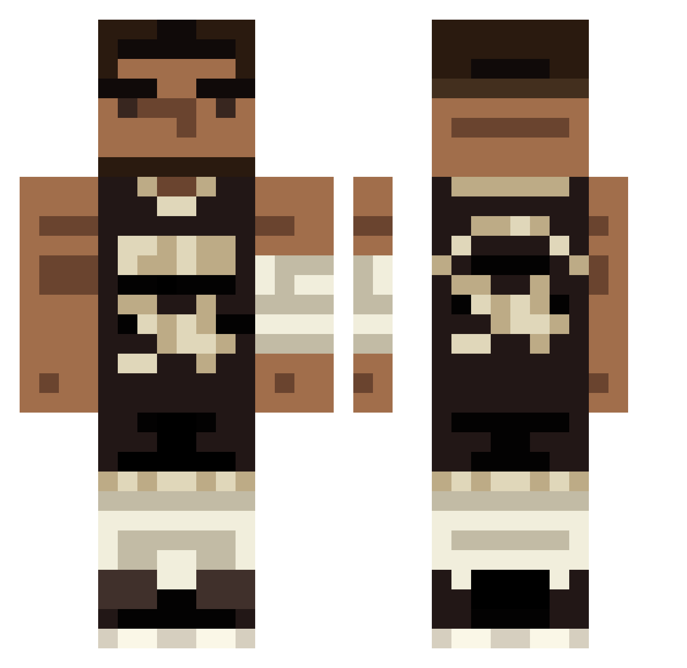 The_Greekfreaky Minecraft skin, front and back view