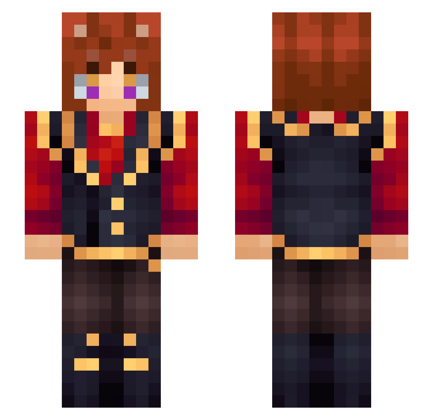 RoshiKKM Minecraft skin, front and back view
