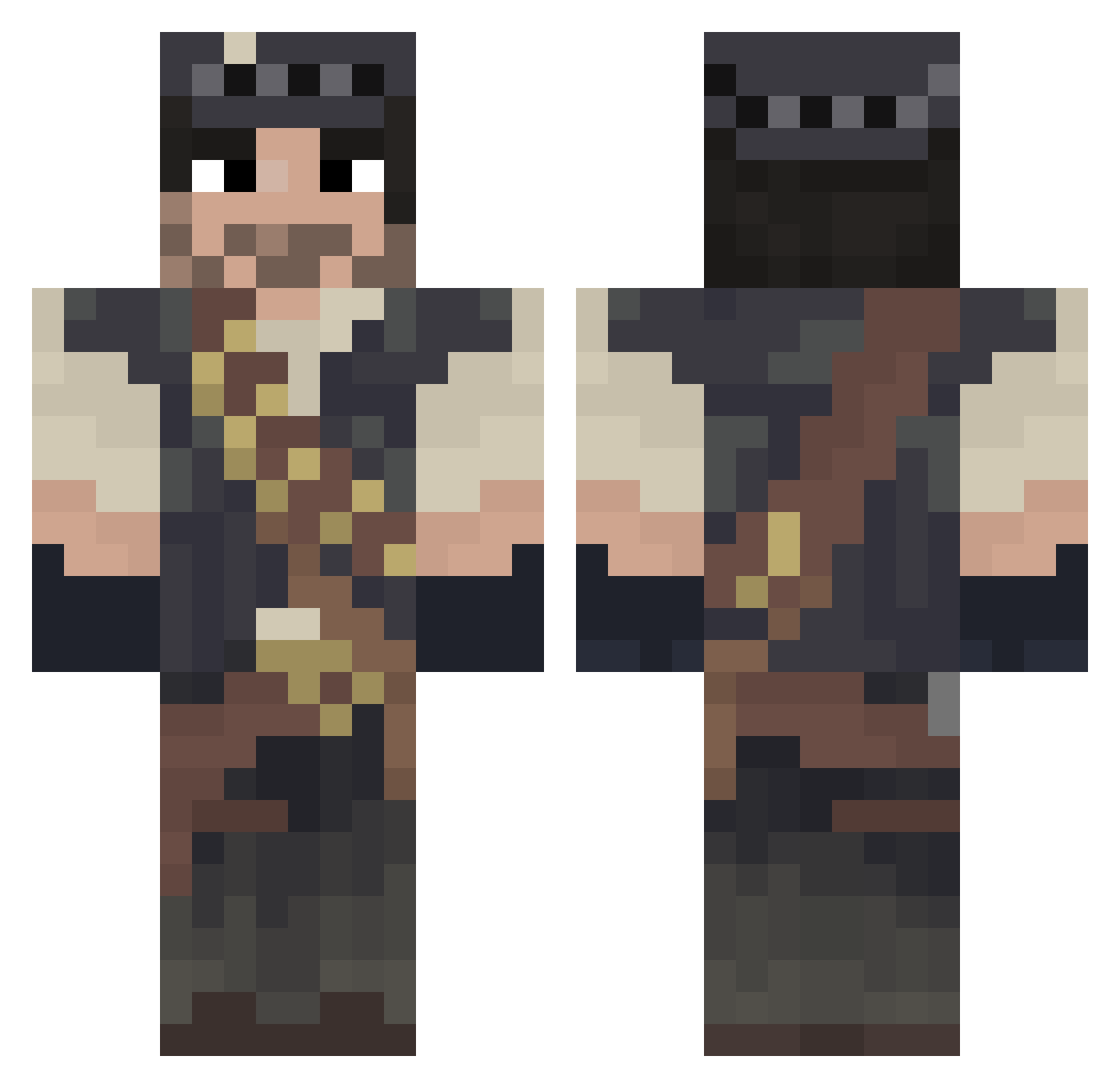 Lyreste1 Minecraft skin, front and back view