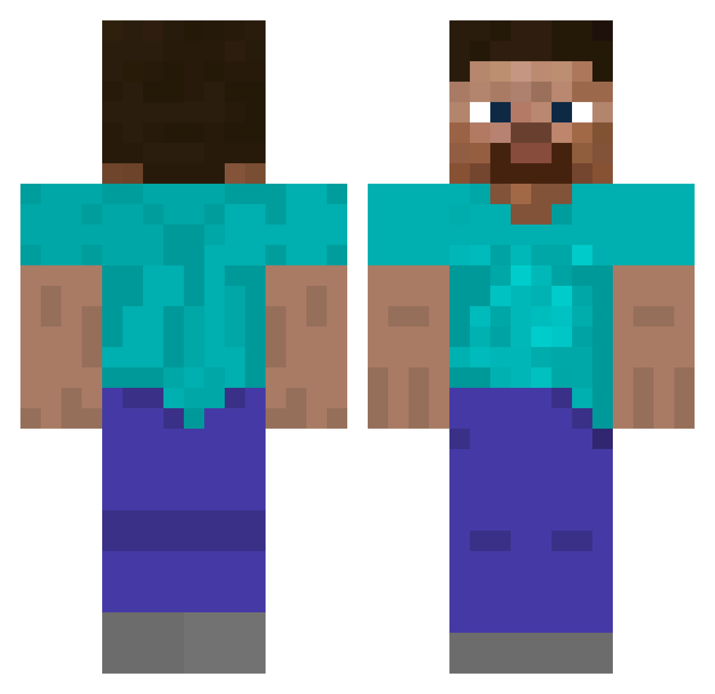 XxWegaWallxX Minecraft skin, front and back view