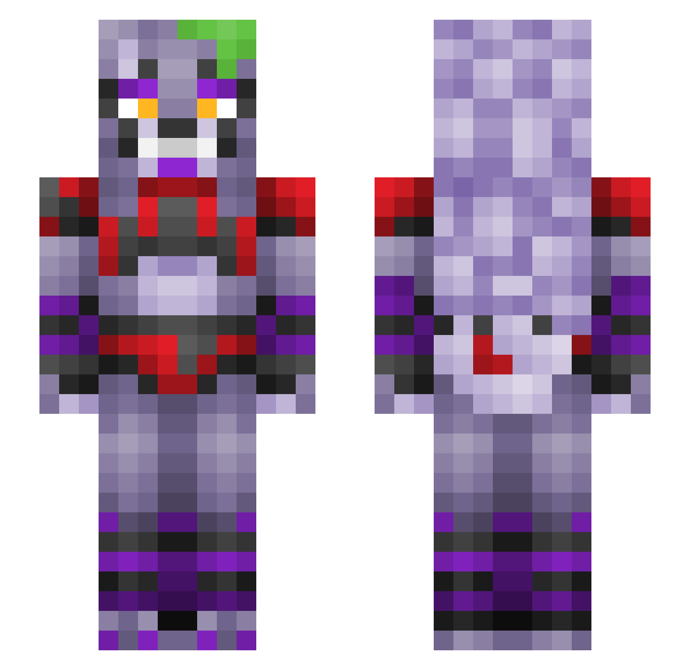 bembiz Minecraft skin, front and back view