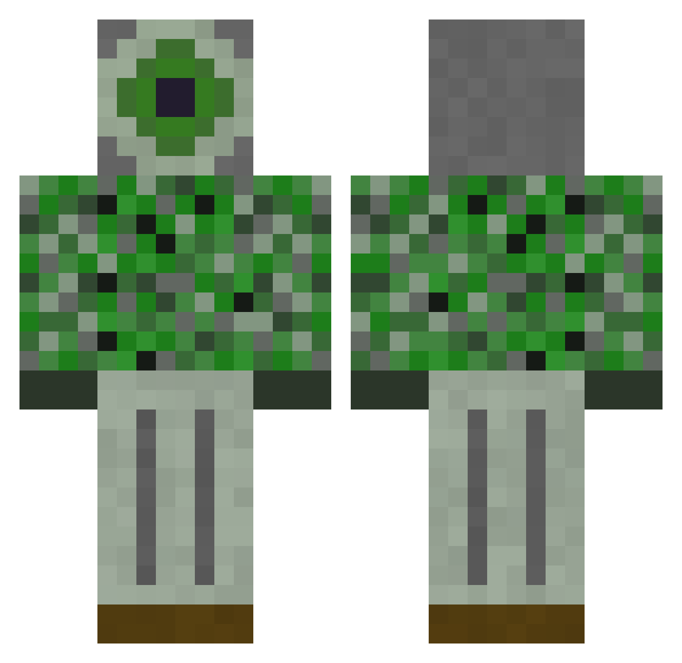 Commando_Q Minecraft skin, front and back view