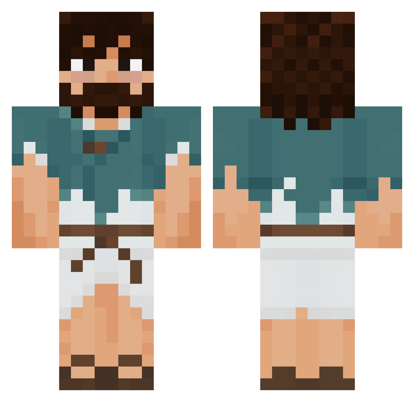 ntamandlovue Minecraft skin, front and back view
