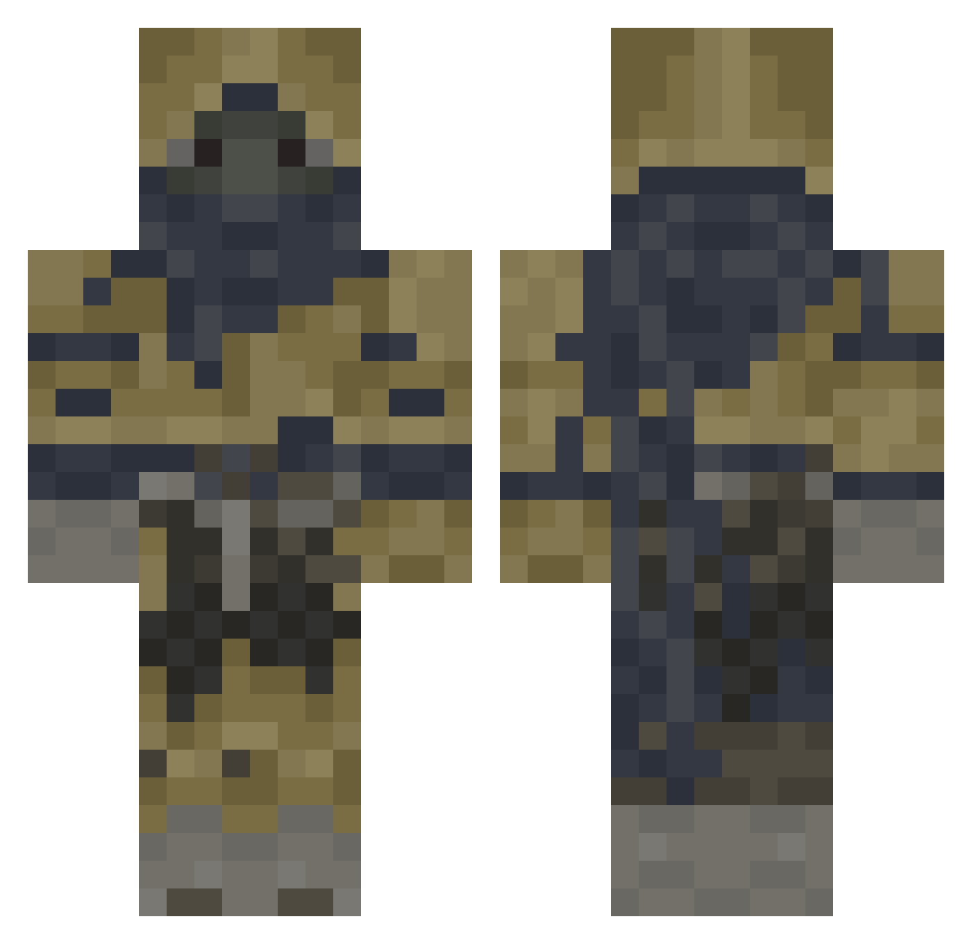 Akaza83 Minecraft skin, front and back view