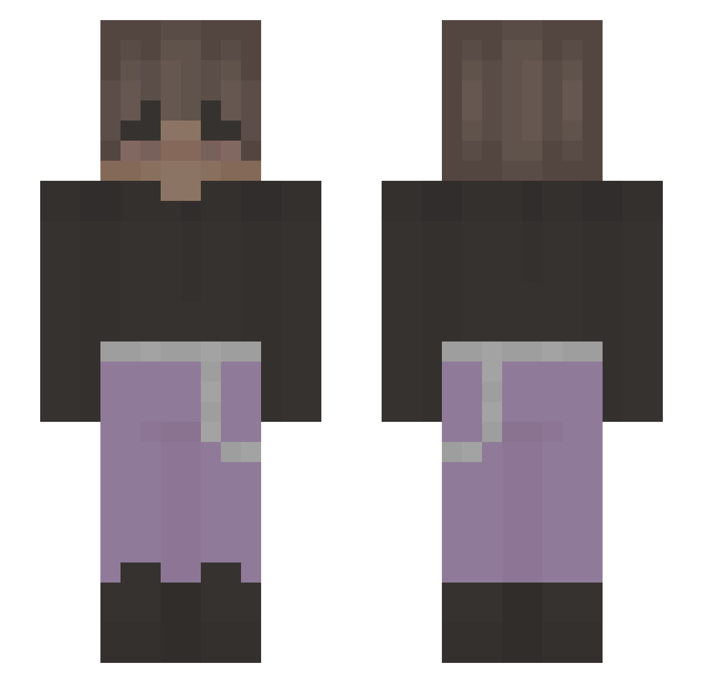ShiroLeTabouret Minecraft skin, front and back view