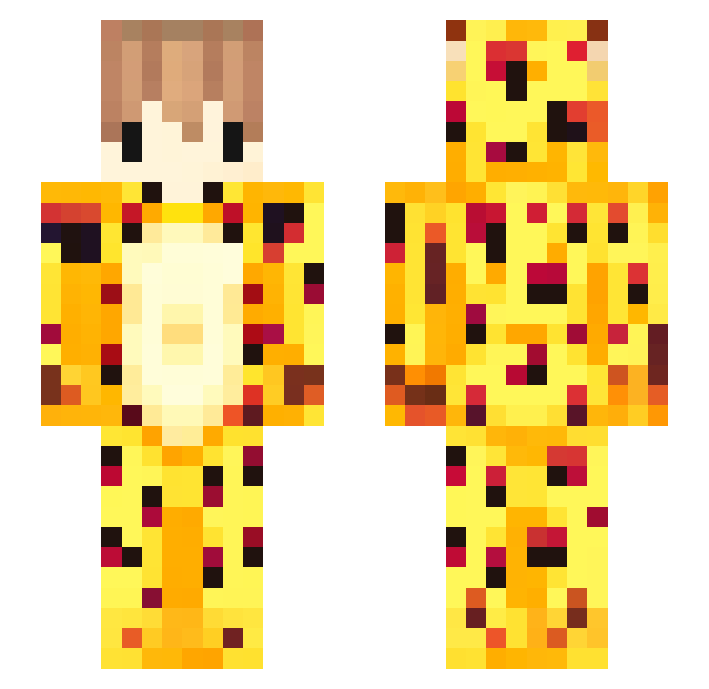Badulino Minecraft skin, front and back view