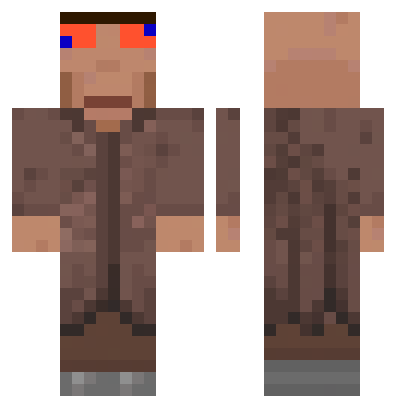 Mr_Flusspferd Minecraft skin, front and back view