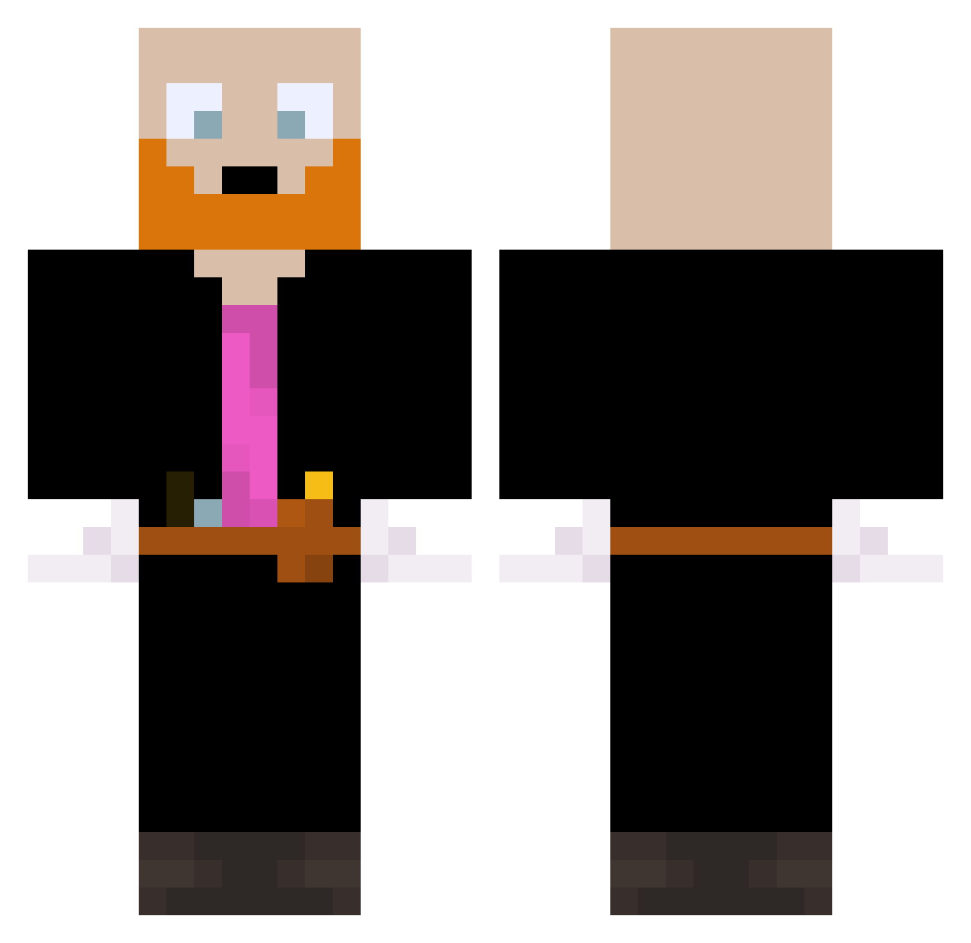 ventriloque Minecraft skin, front and back view