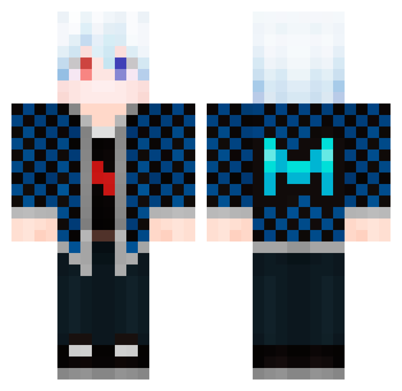 Viento0 Minecraft skin, front and back view