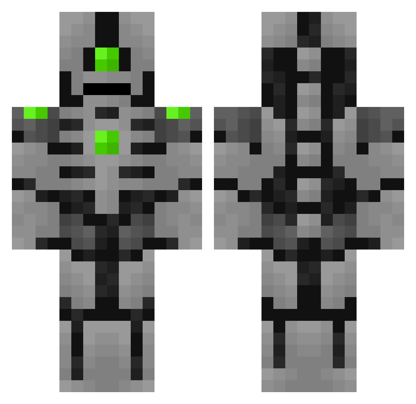 Krandus Minecraft skin, front and back view