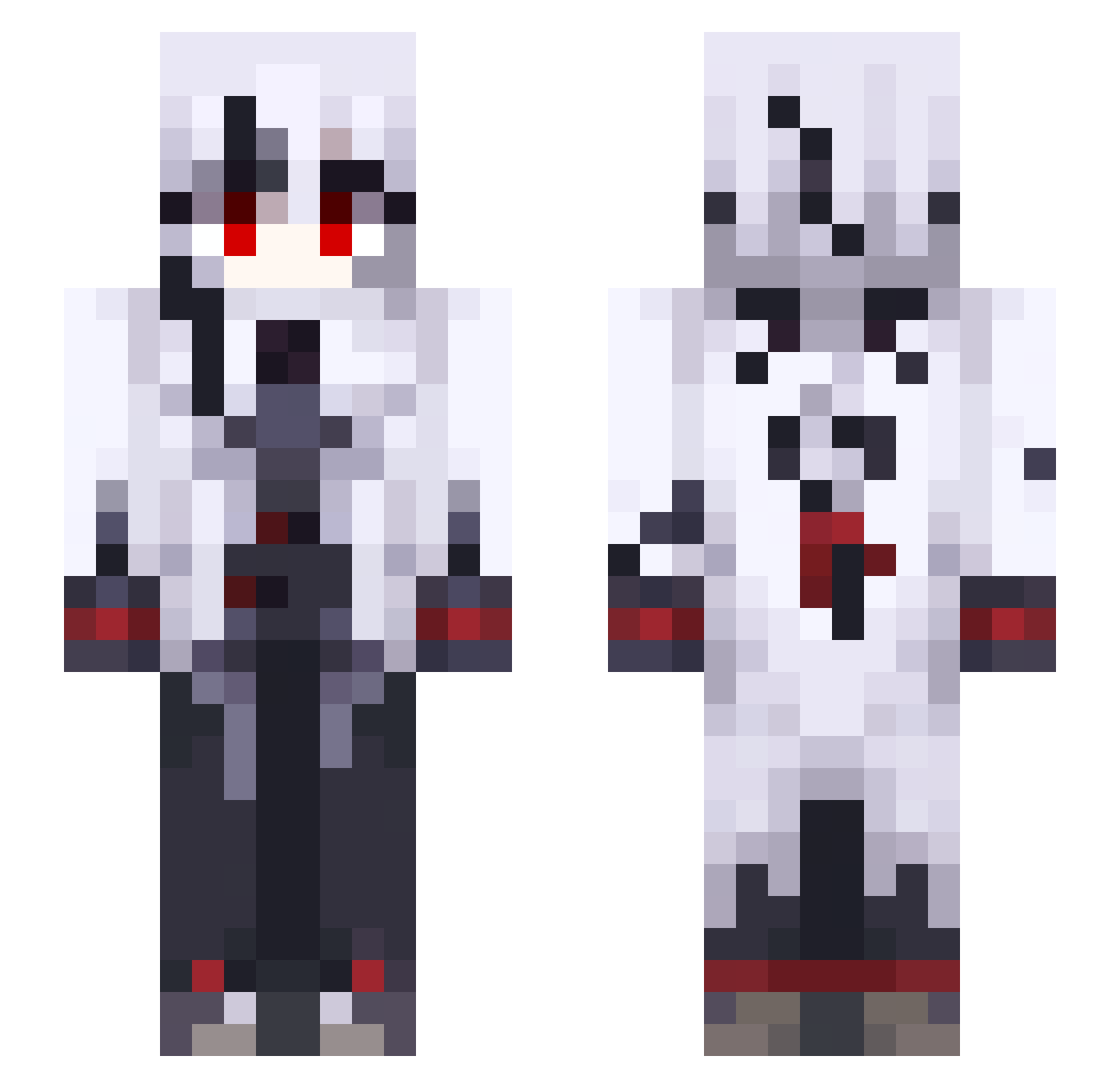 YUSIAA Minecraft skin, front and back view