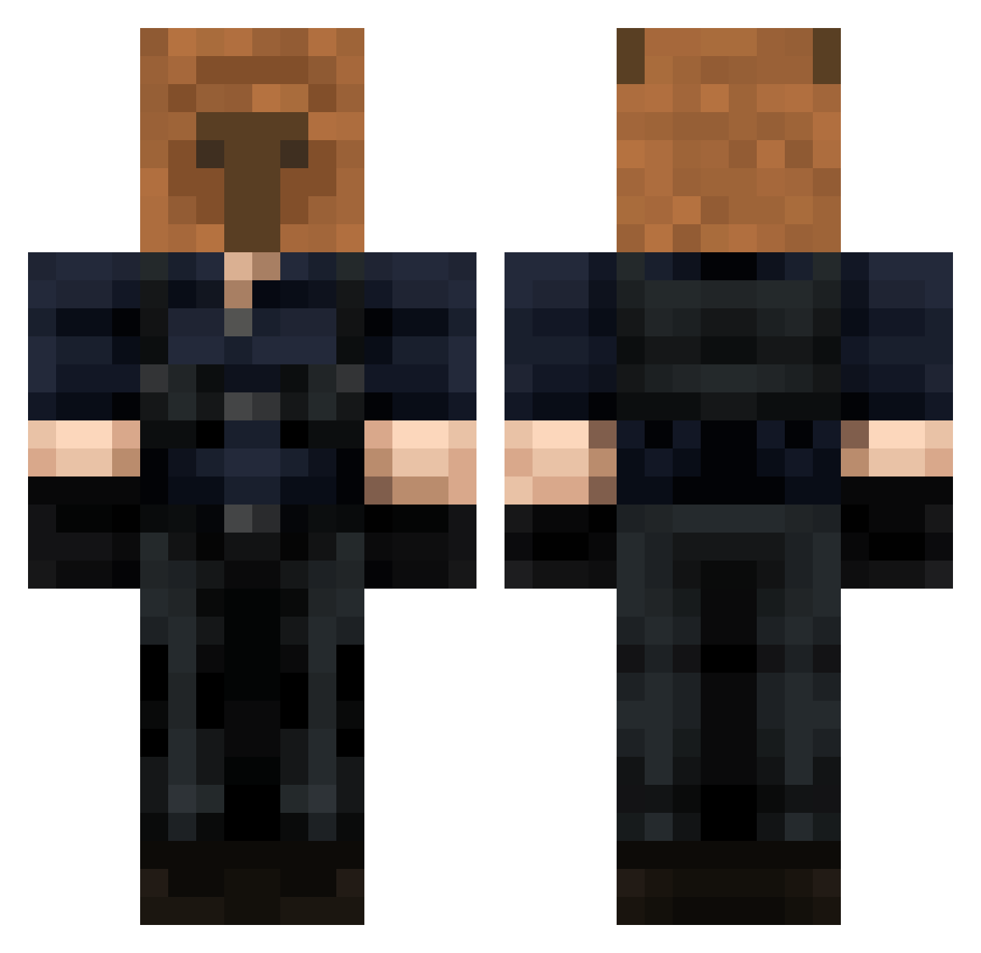 Sokan3 Minecraft skin, front and back view
