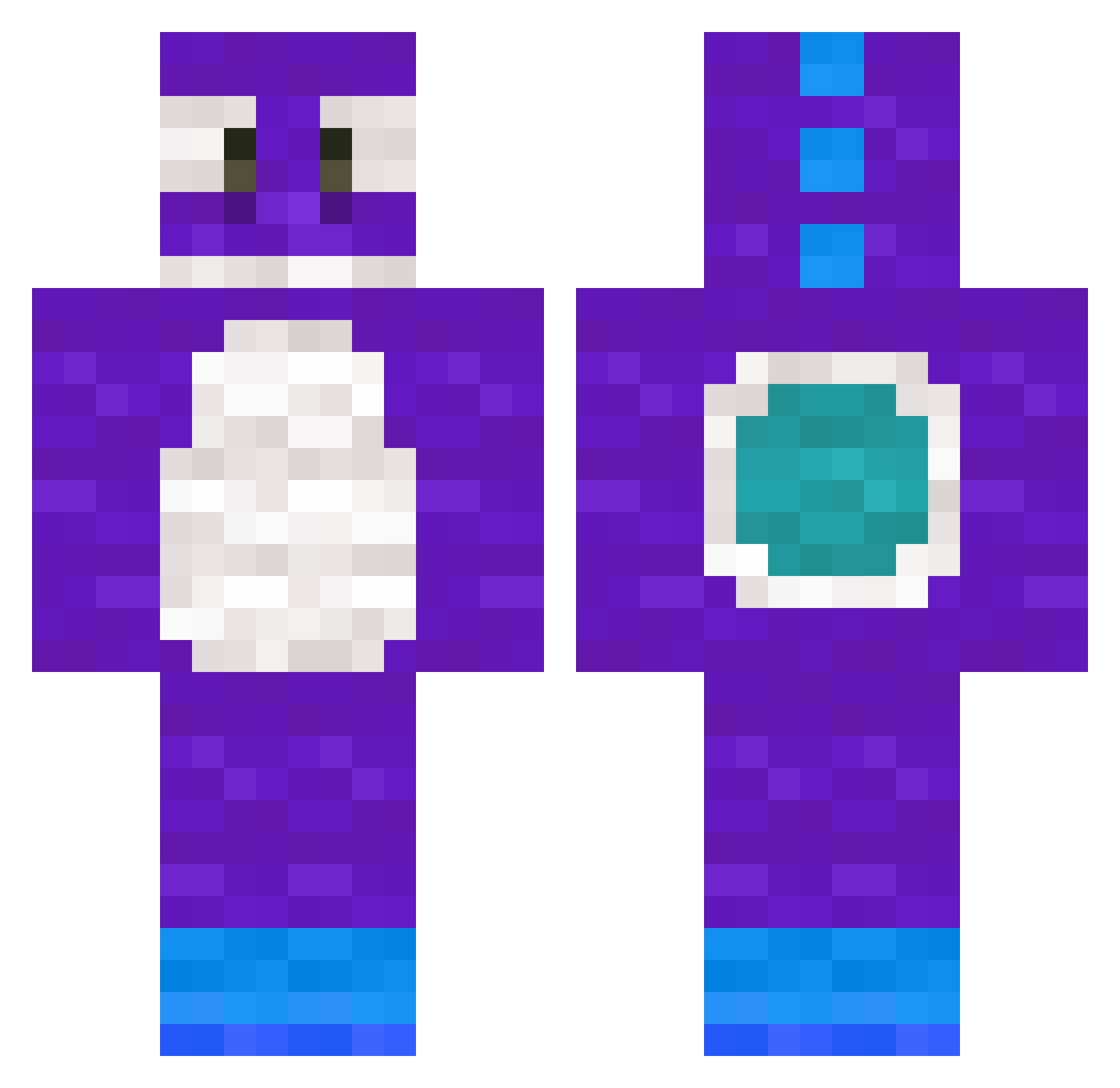 KTurnz Minecraft skin, front and back view