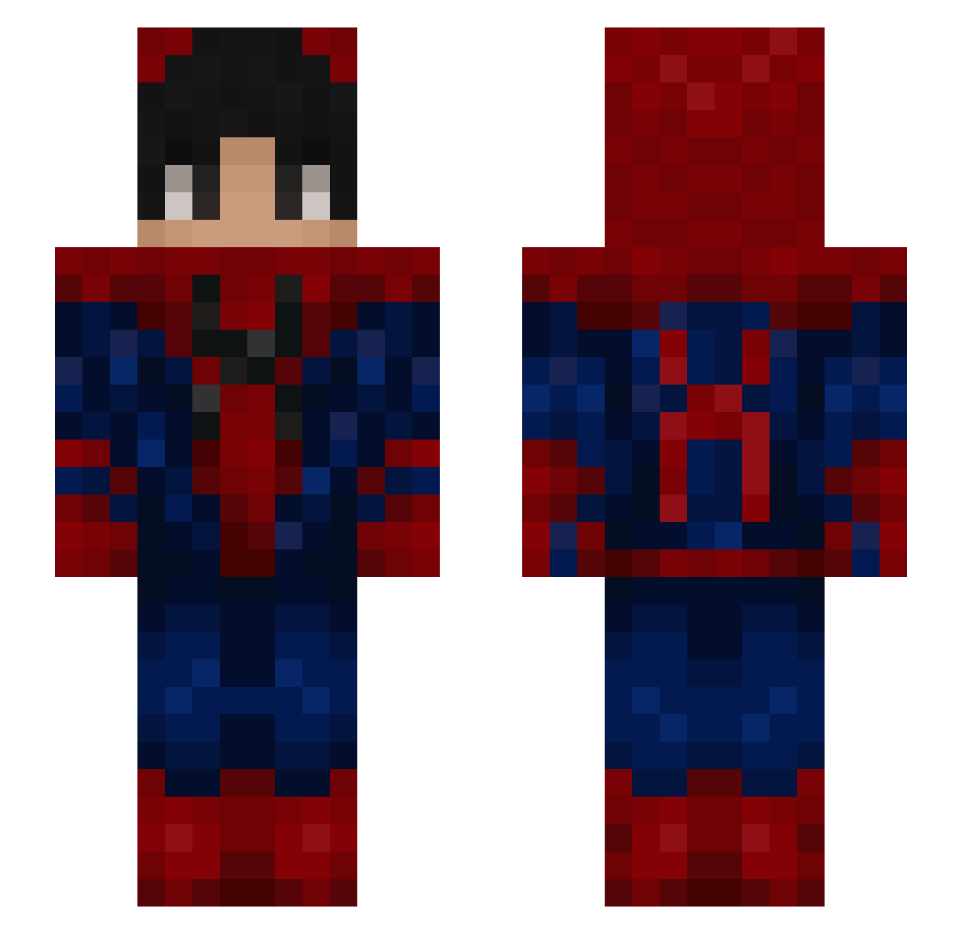 3Dimes Minecraft skin, front and back view