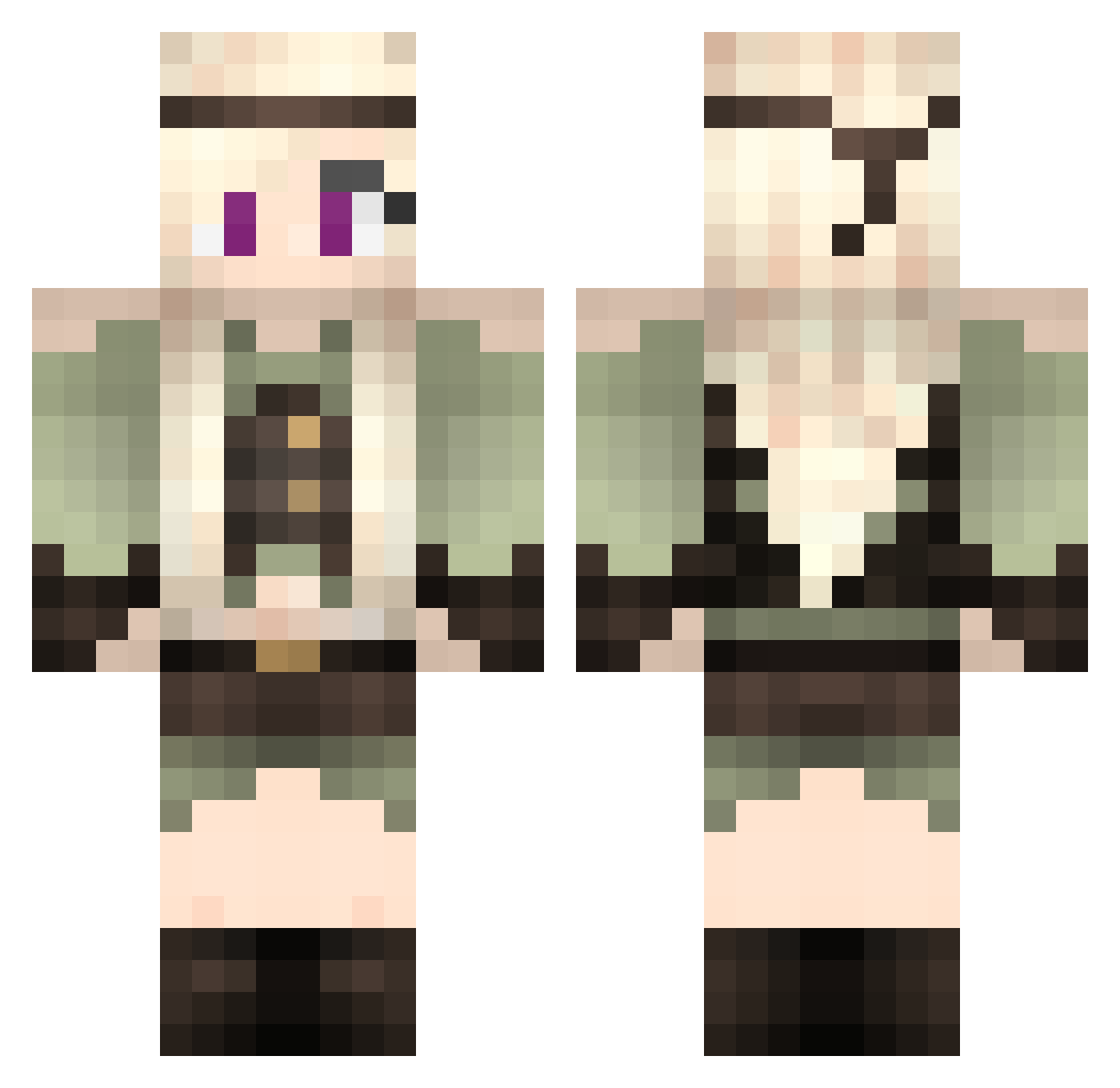 Ezmeralda Minecraft skin, front and back view