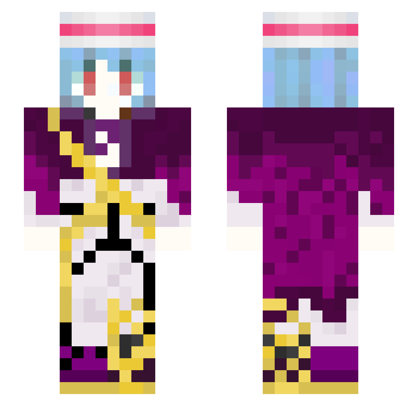 OrdinaryDrifter Minecraft skin, front and back view
