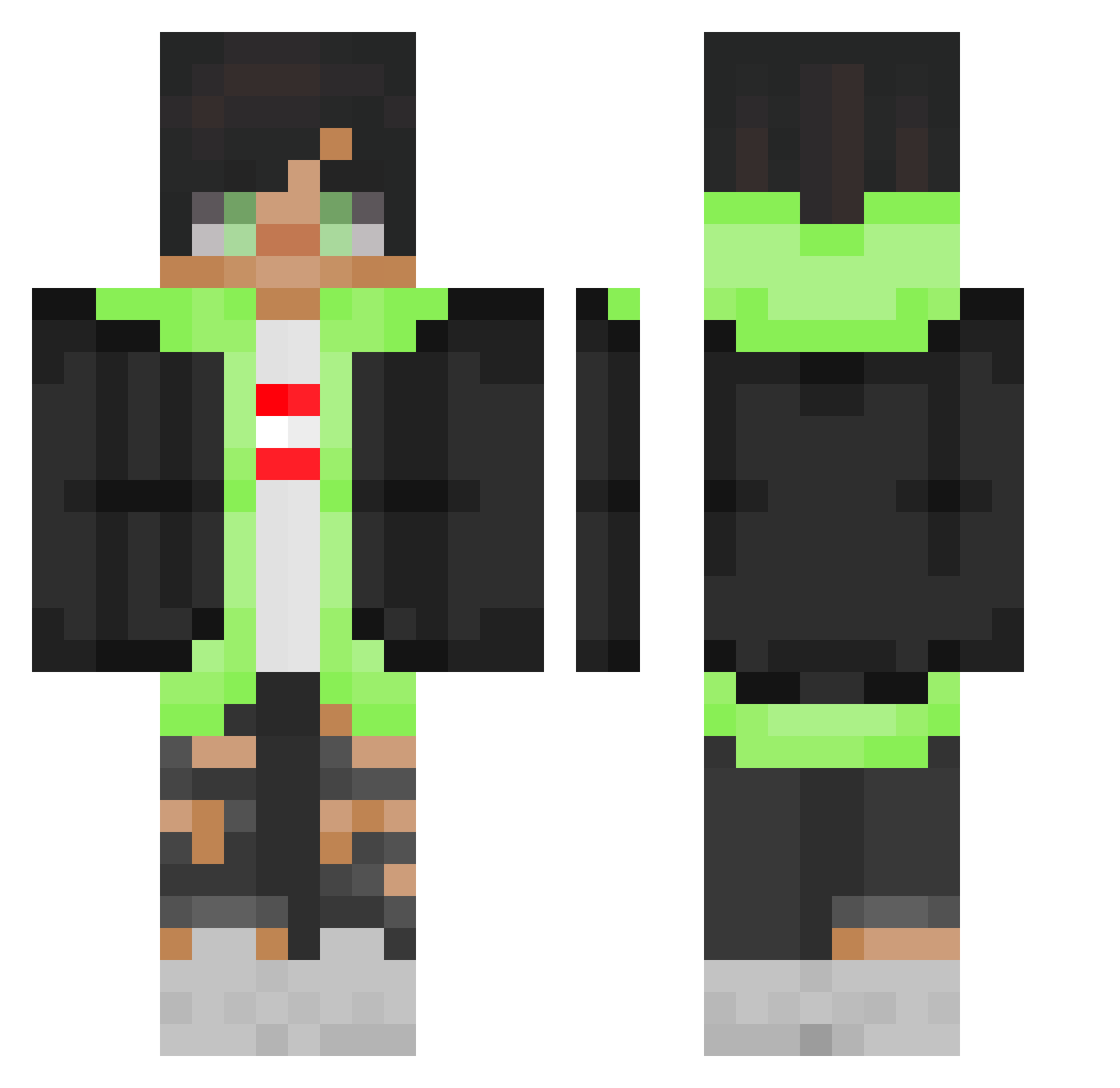 WalkingMemesFan Minecraft skin, front and back view