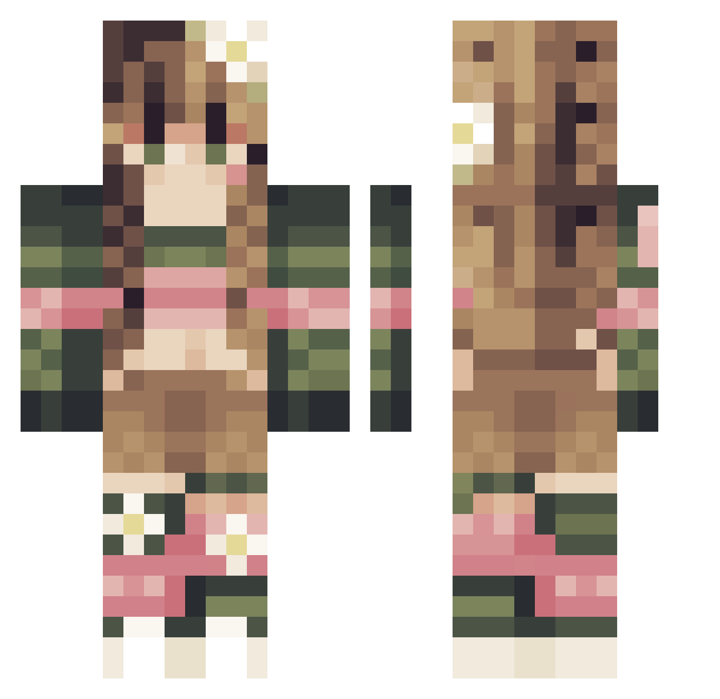 Lorrick Minecraft skin, front and back view