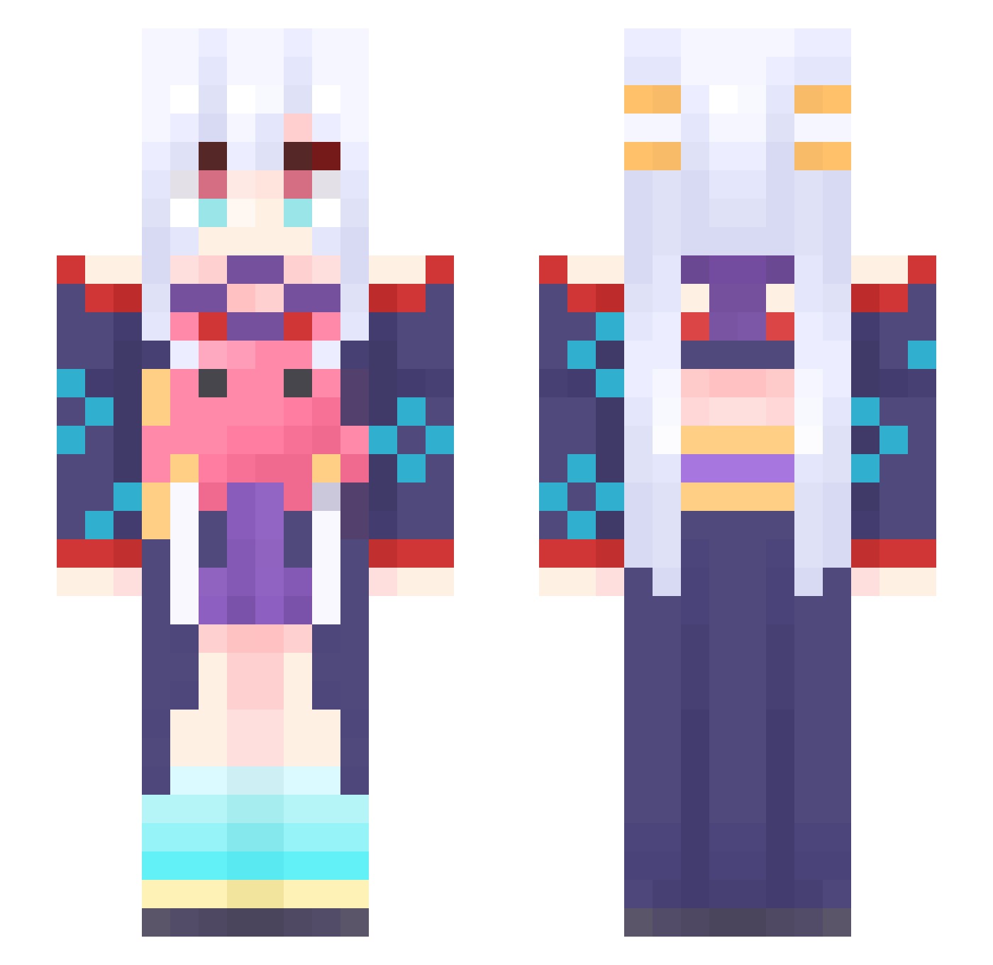 xufu520 Minecraft skin, front and back view