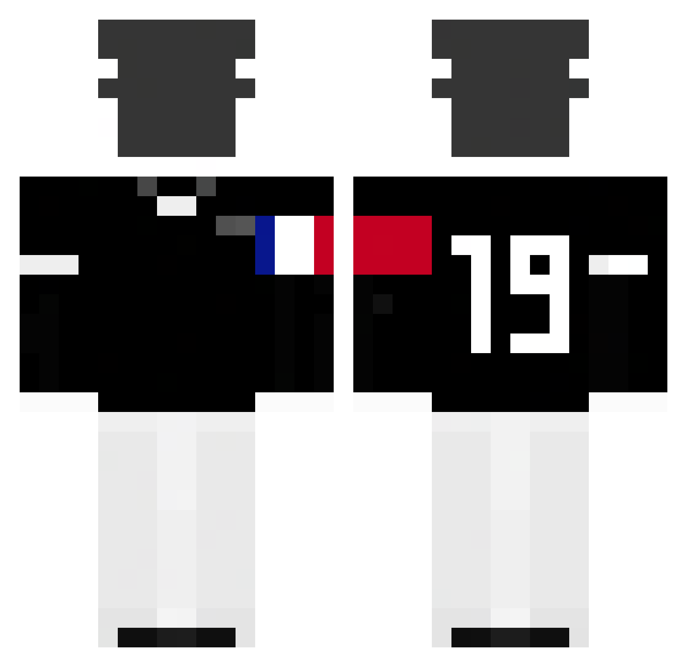zAEjr Minecraft skin, front and back view
