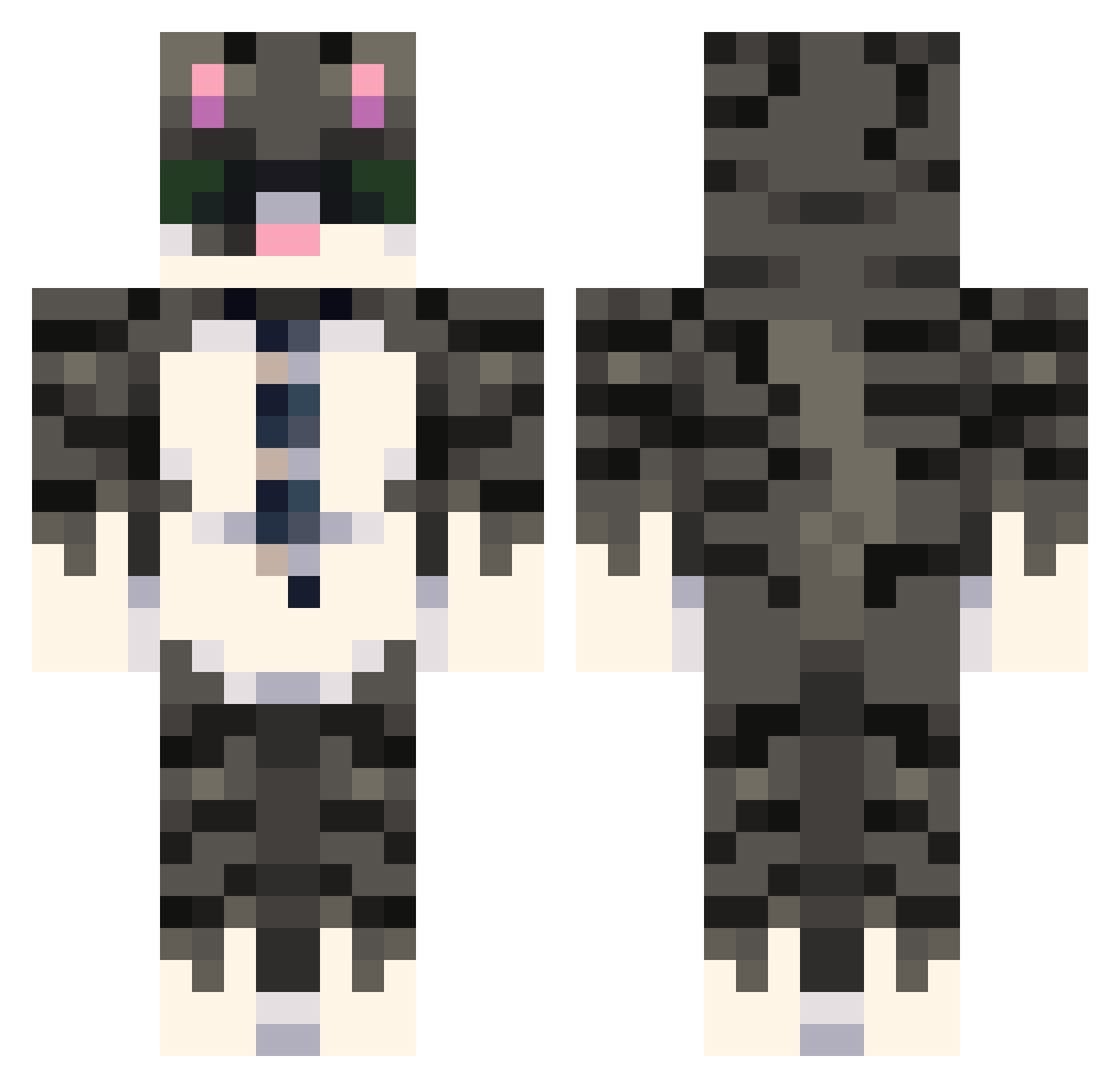 Stanek22 Minecraft skin, front and back view