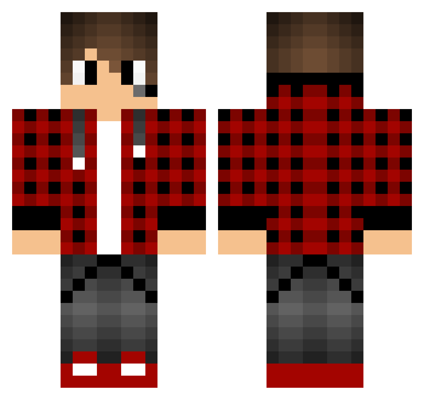 Toughens Minecraft skin, front and back view