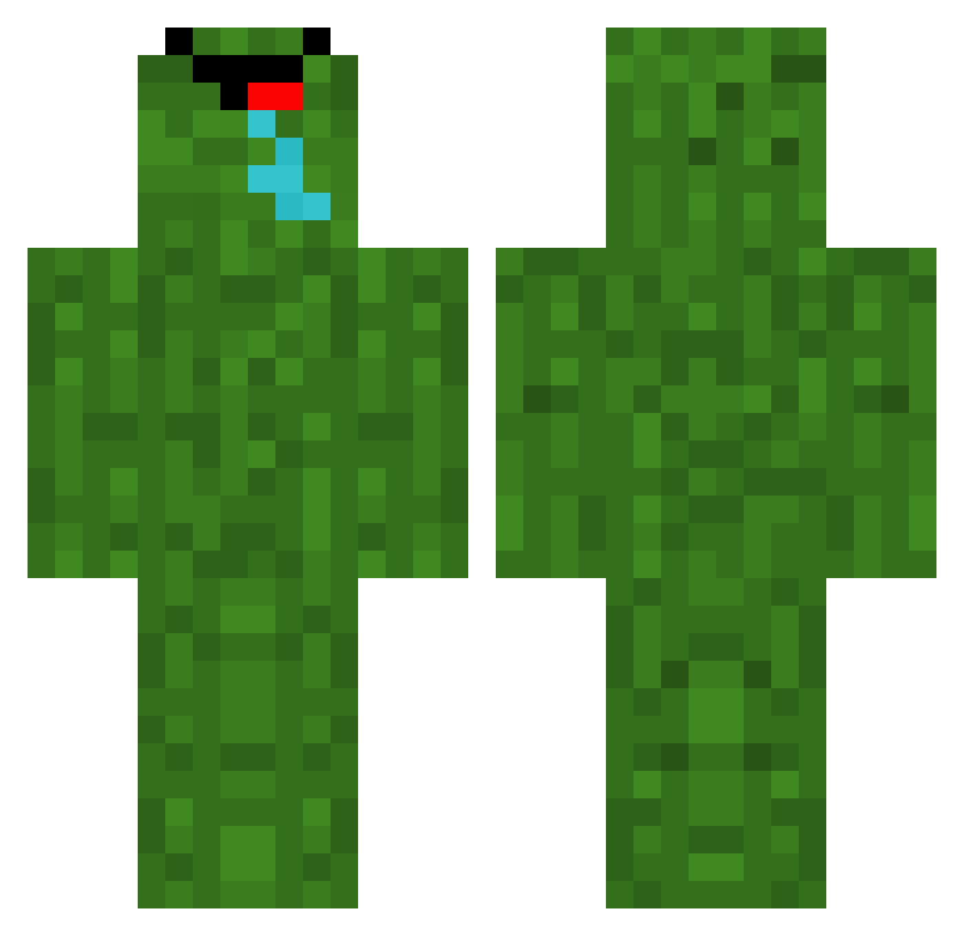 Vorkehr Minecraft skin, front and back view