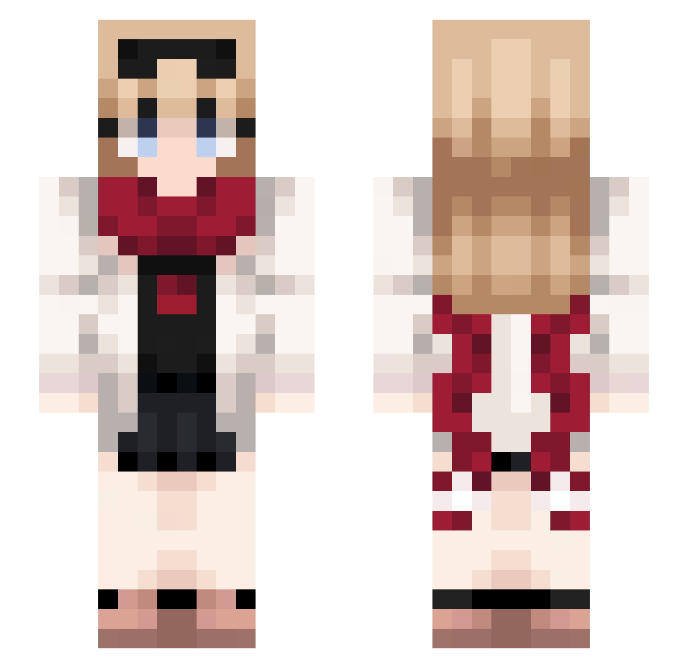 Meilody Minecraft skin, front and back view