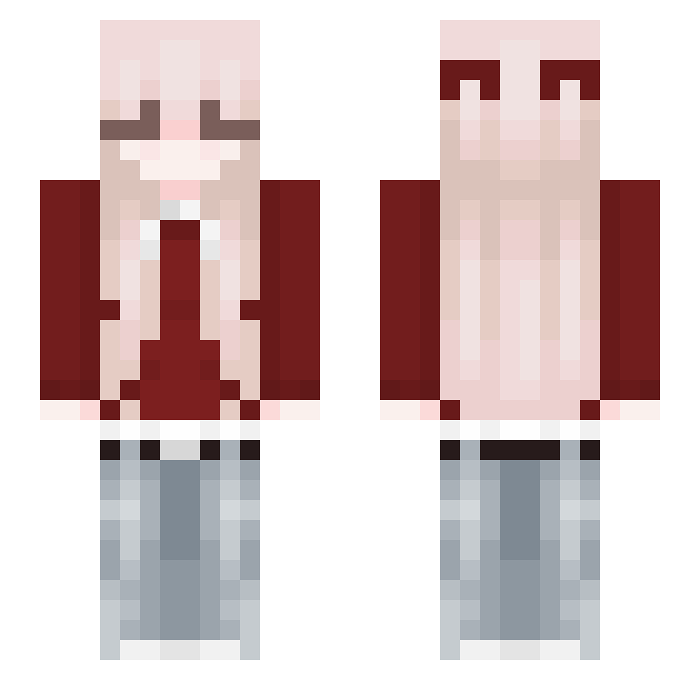 ssnag Minecraft skin, front and back view