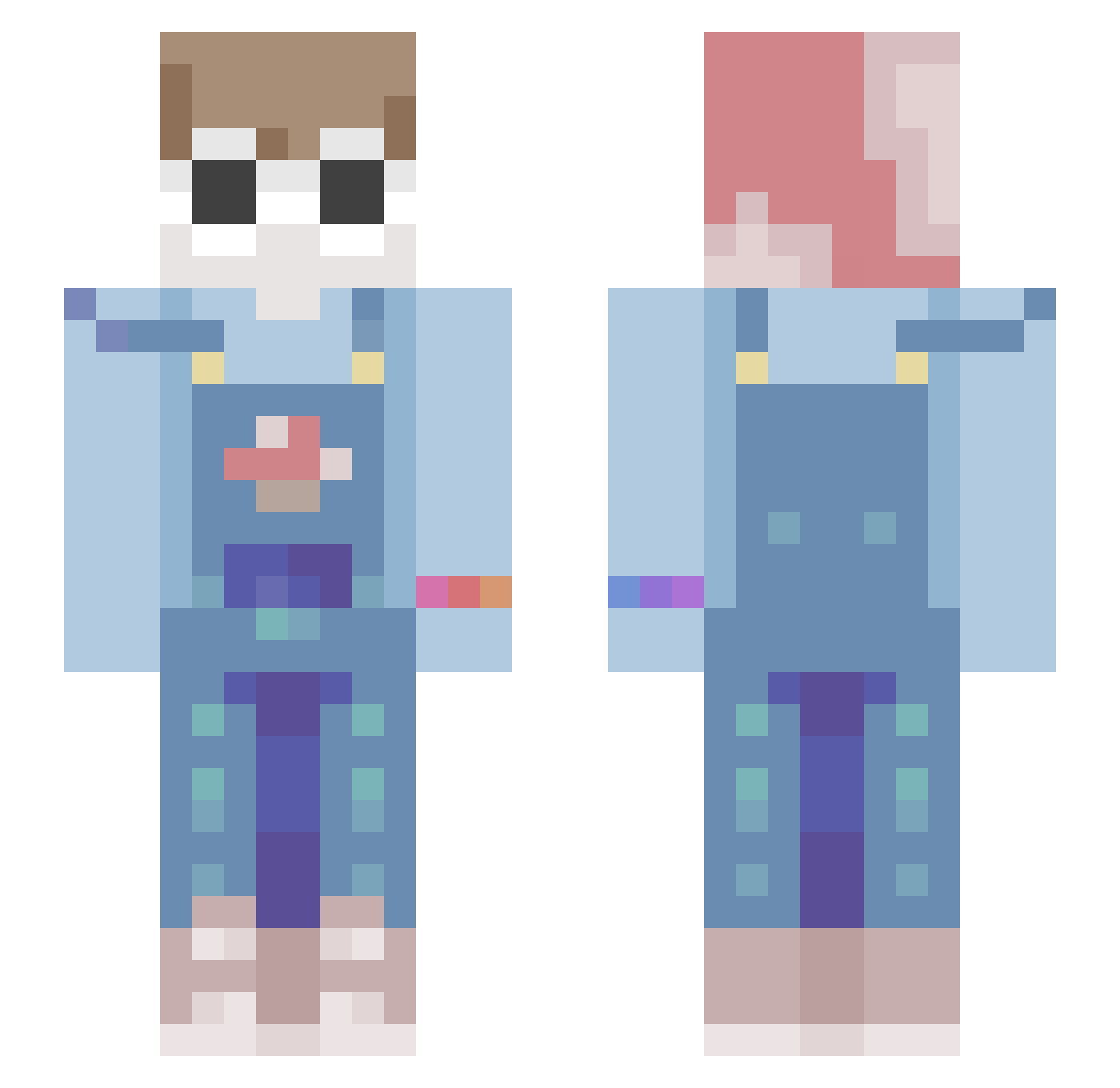 Zyinkoo Minecraft skin, front and back view