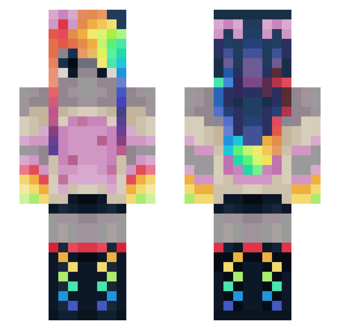 kobzzymine Minecraft skin, front and back view