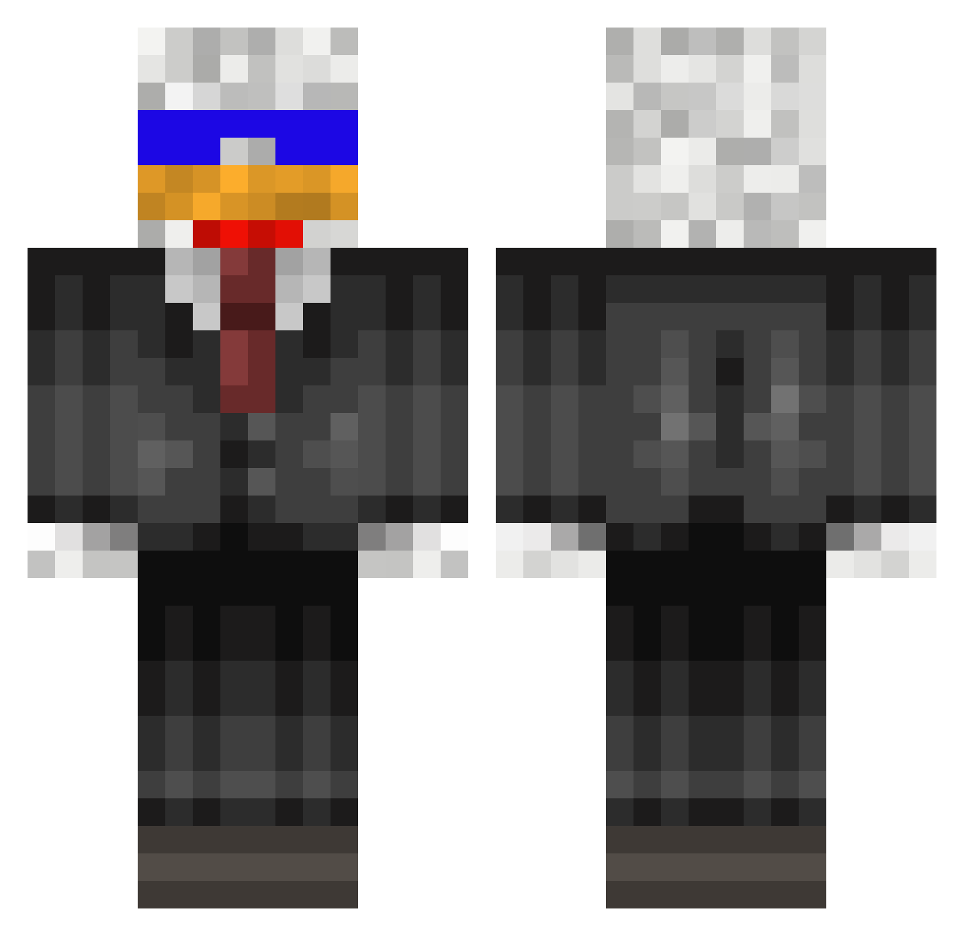 Gasher Minecraft skin, front and back view