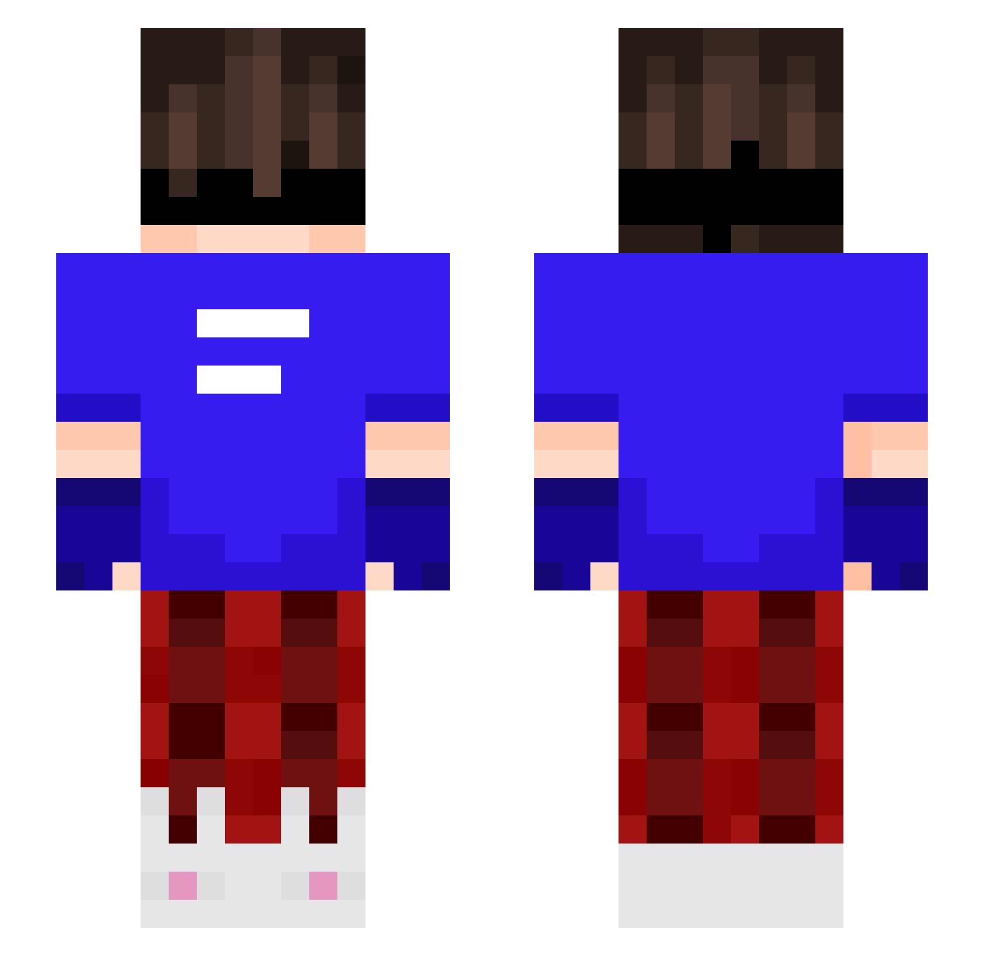 Zenzer9 Minecraft skin, front and back view