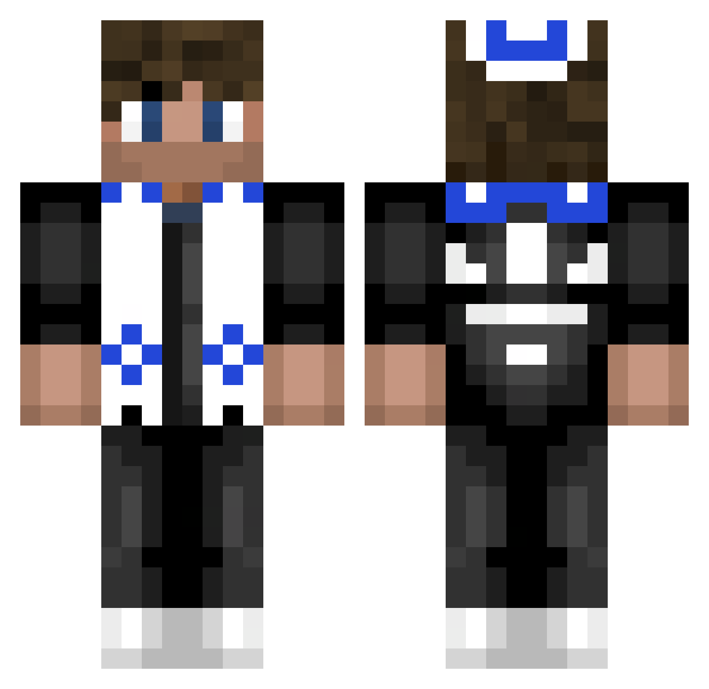 8blaze Minecraft skin, front and back view