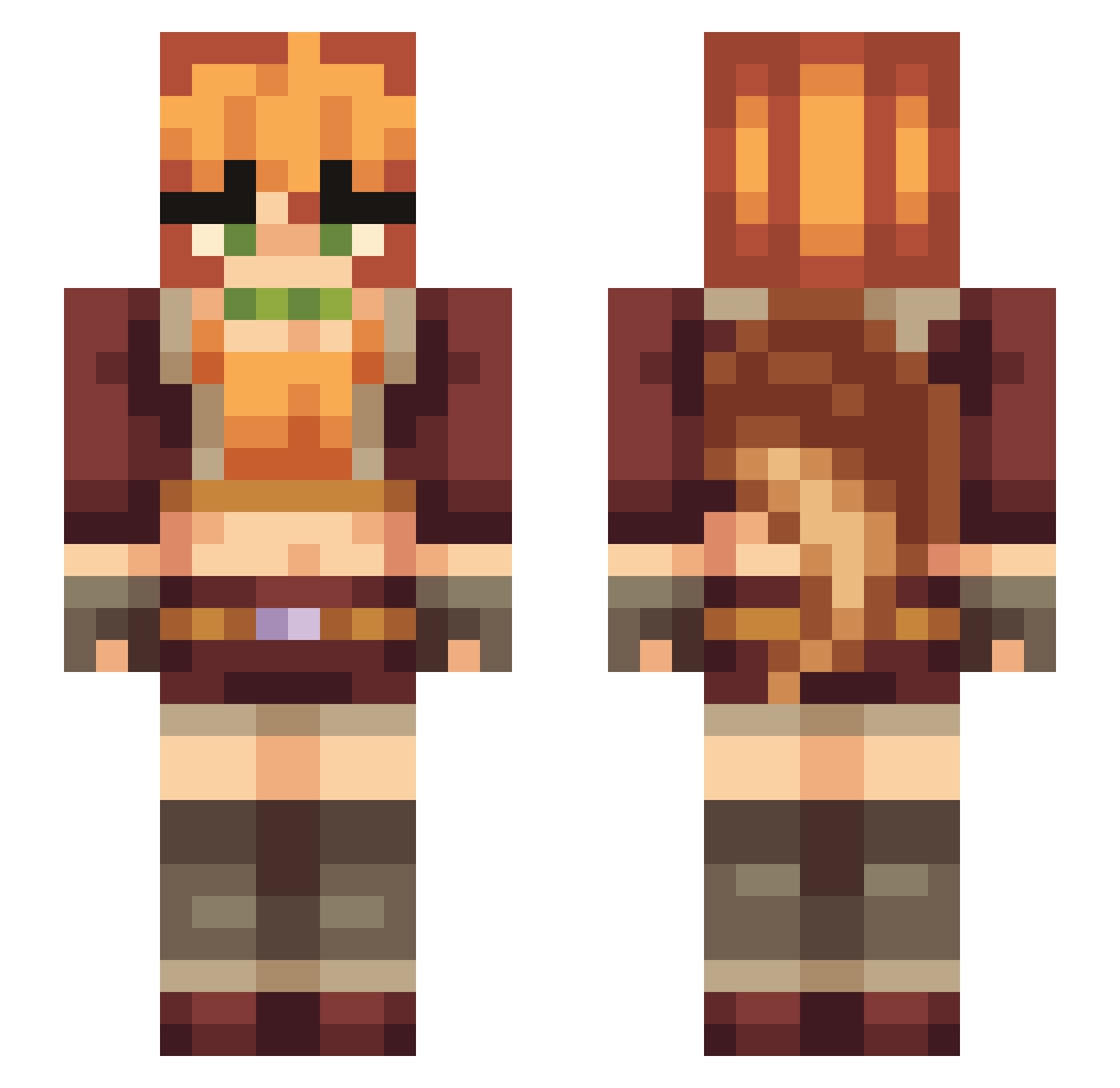 moonxoxo Minecraft skin, front and back view