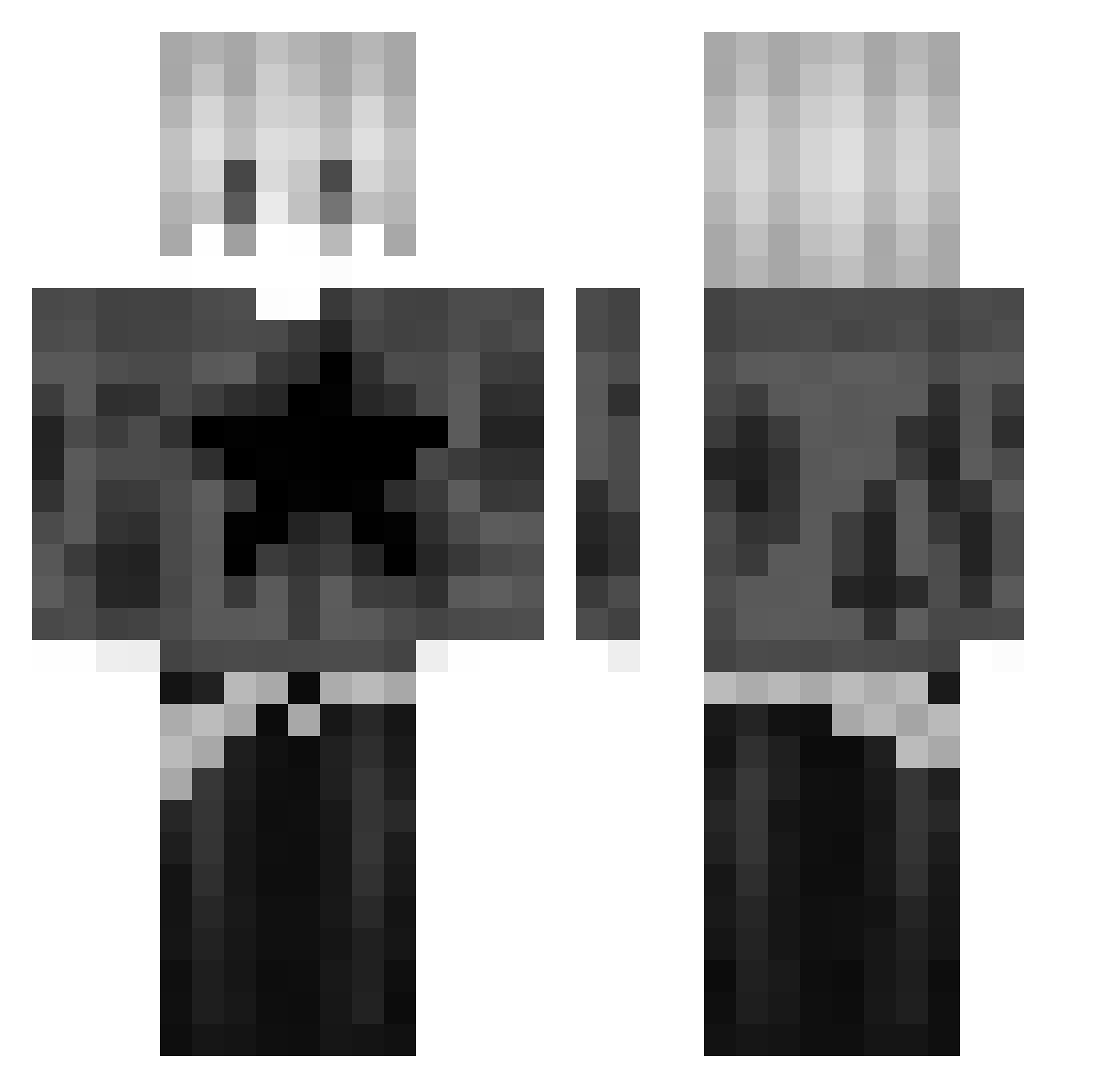 yewsist Minecraft skin, front and back view