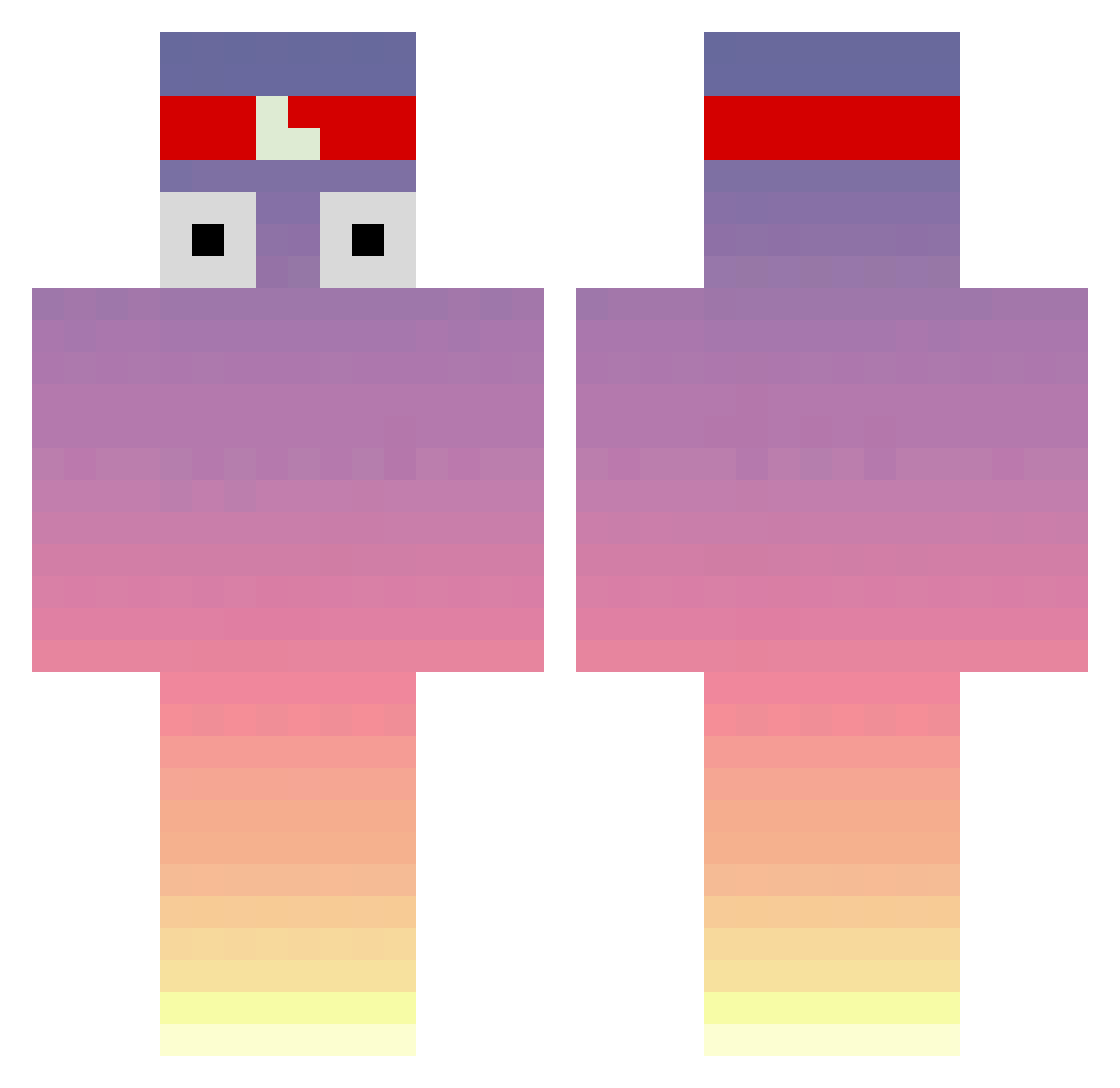 SergioXD2022 Minecraft skin, front and back view